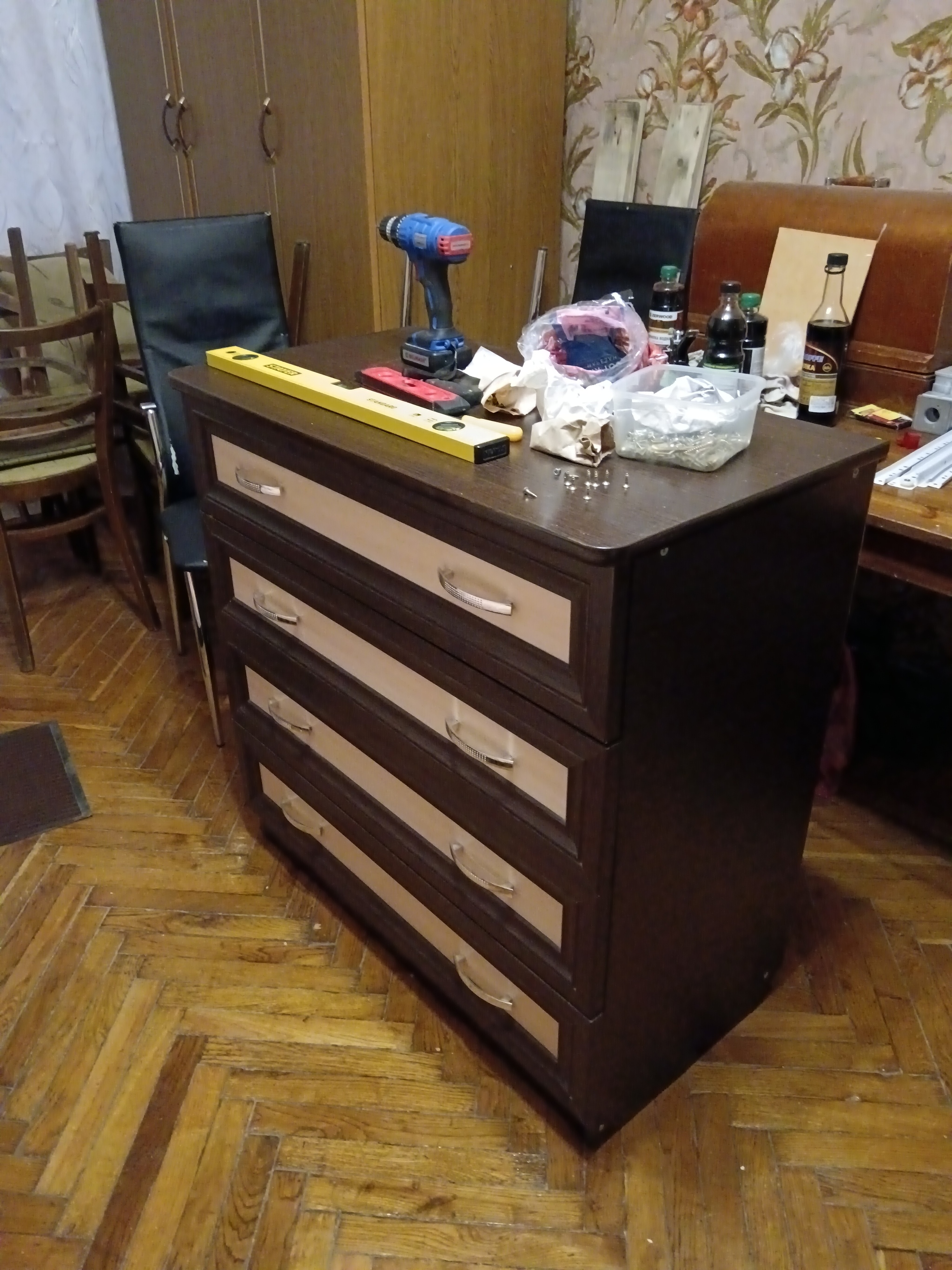 Two-color chest of drawers. Part 2 - My, Repair, Recovery, Dresser, Furniture, Longpost