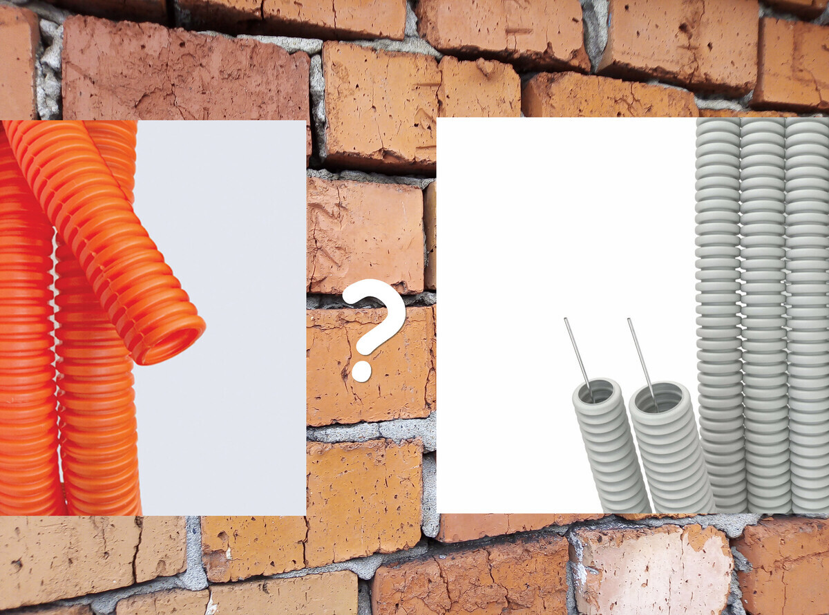 Why is orange corrugation dangerous when laying cables? - My, The wire, Pvc, Corrugation, Power socket, Electricity, Repair, Tools, Electrician, Cable, Network Cable