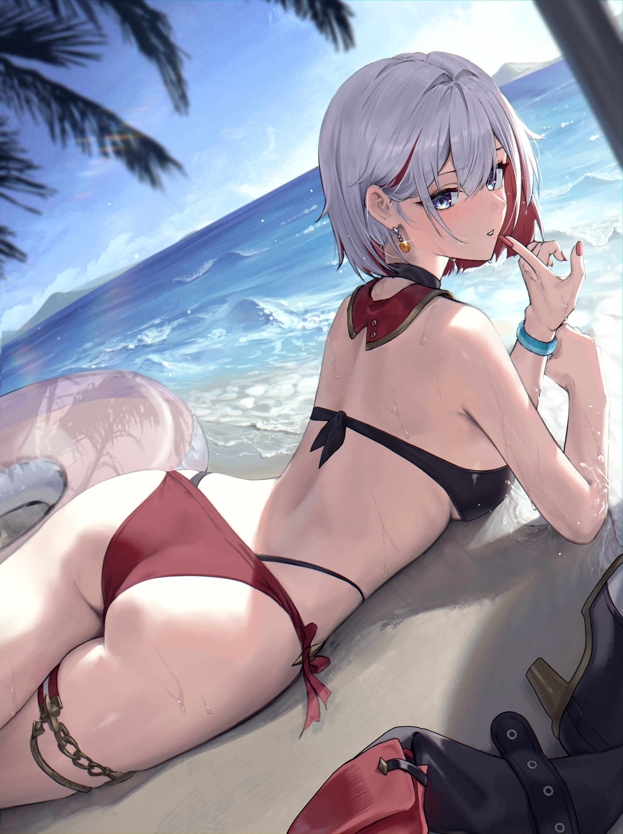 Topaz - Anime art, Anime, Honkai: Star Rail, Topaz (Honkai: Star Rail), Swimsuit, Sea, Beach