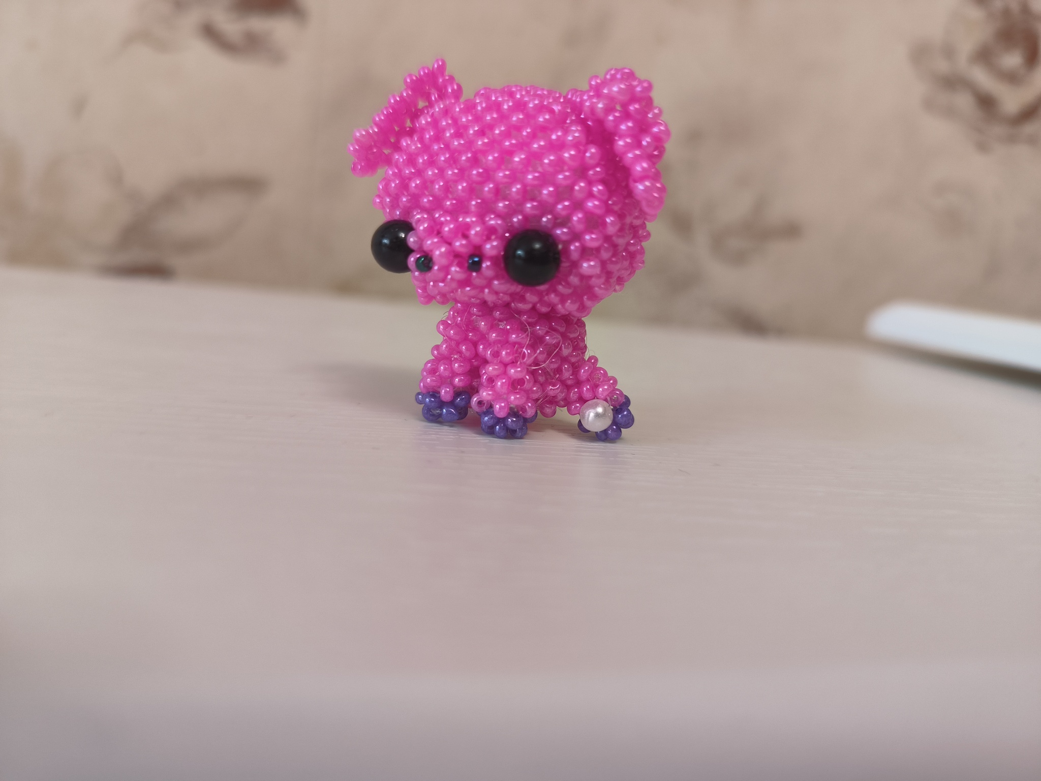 oink oink ) beaded amigurumi ) - My, Amigurumi, Beads, Trifle, Beading, Handmade, Needlework without process