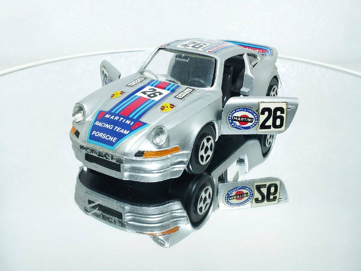 Model of the Porsche 911 Carrera RSR racing car from the Jet-car de Norev series in 1:43 scale - My, Collecting, Scale model, Modeling, Collection, Retro car, Porsche 911, Martini, Stand modeling, Serzhik Modelist, Racing, Sports car, Longpost