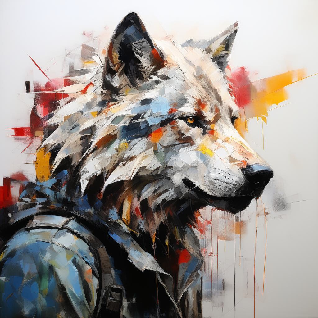 Furry art by Wolfmks #55 - My, Furry, Art, Art, Furry art, Neural network art, Wolf, Furry wolf, Cyberpunk, Lineart, Fox, Furry fox, The last of us, Ellie, Joel, Longpost