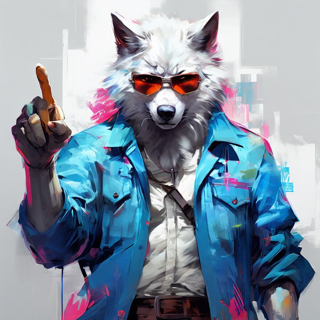 Furry art by Wolfmks #55 - My, Furry, Art, Art, Furry art, Neural network art, Wolf, Furry wolf, Cyberpunk, Lineart, Fox, Furry fox, The last of us, Ellie, Joel, Longpost