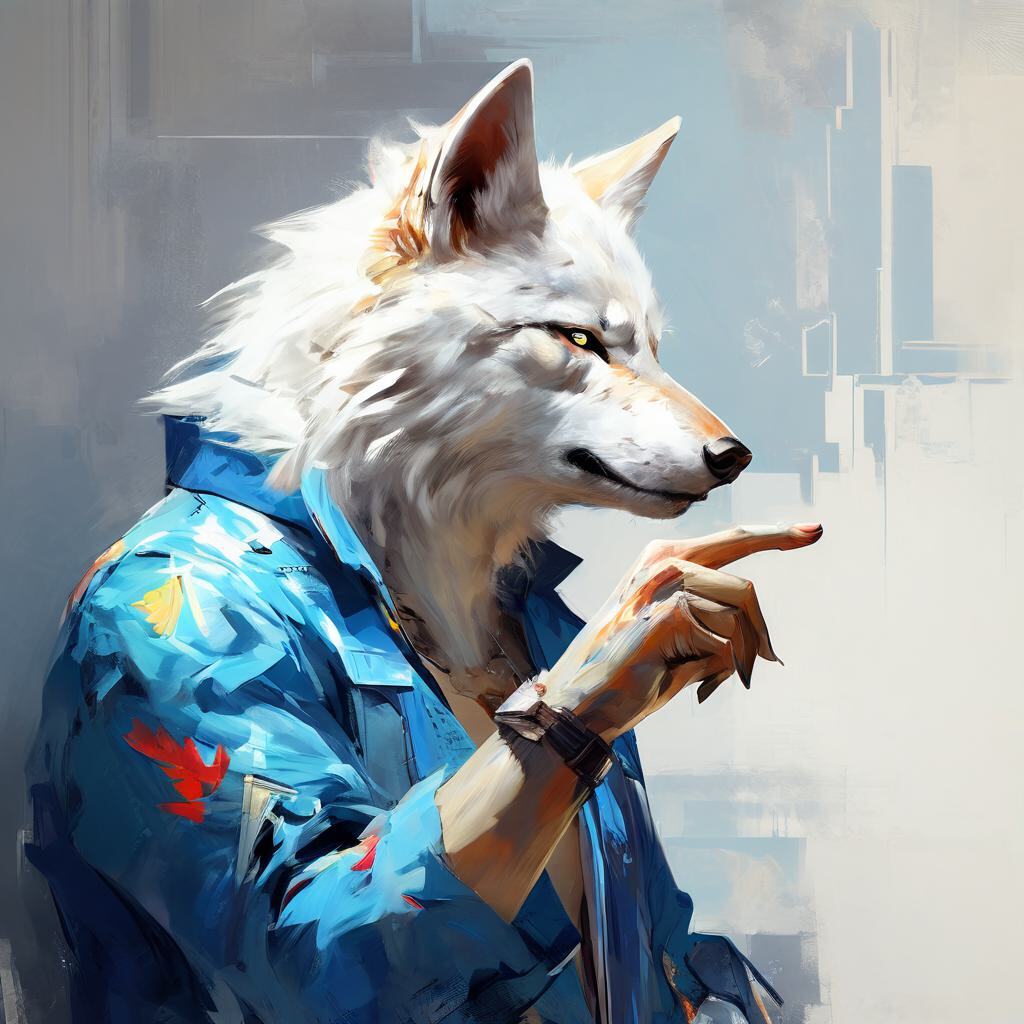 Furry art by Wolfmks #55 - My, Furry, Art, Art, Furry art, Neural network art, Wolf, Furry wolf, Cyberpunk, Lineart, Fox, Furry fox, The last of us, Ellie, Joel, Longpost