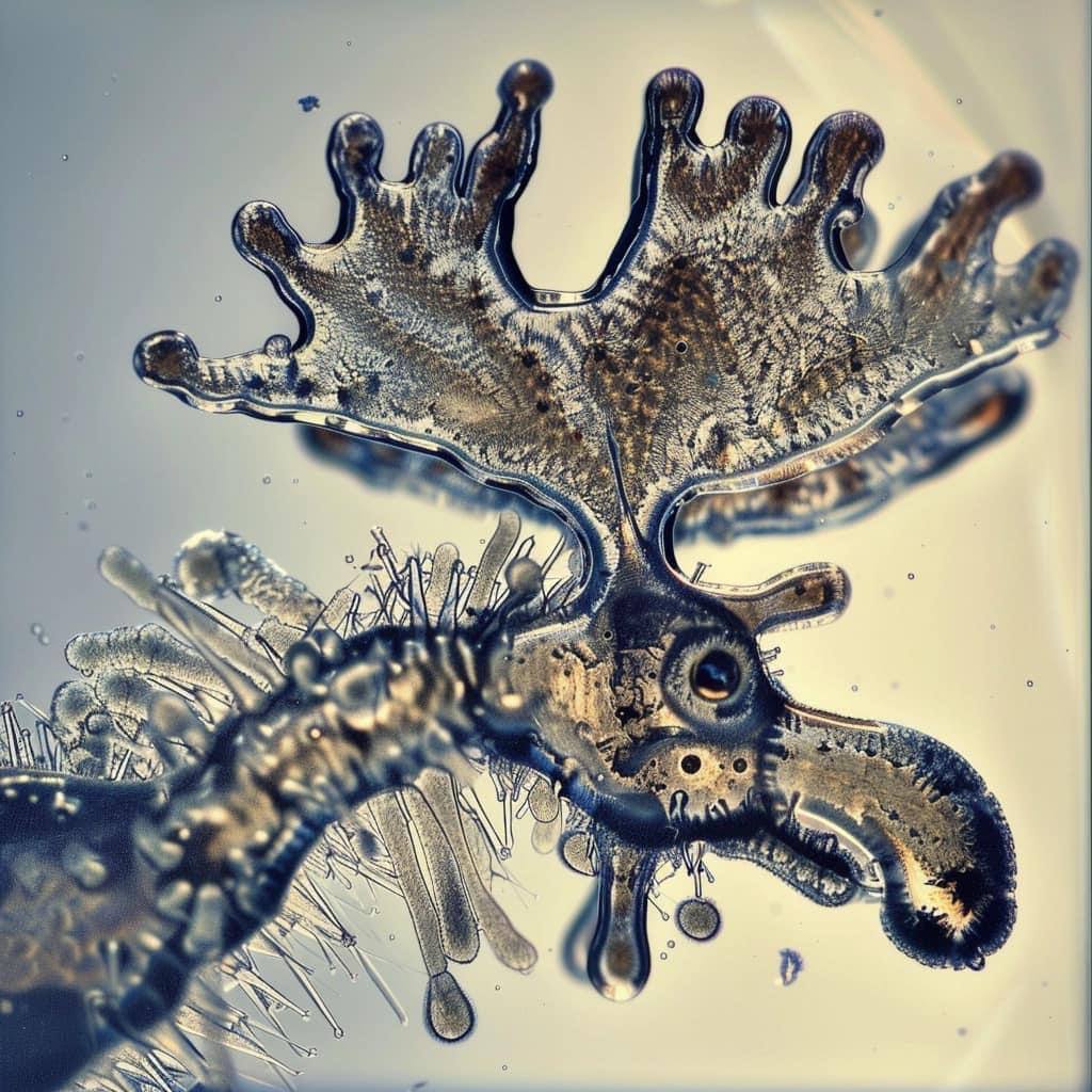 Micro versions of animals: you've never seen them like this! - Neural network art, Midjourney, Animals, Microscope, Telegram (link), Longpost