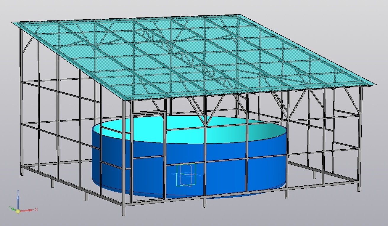 Built a pavilion for a swimming pool - My, Building, With your own hands, Swimming pool, Video, Vertical video, Longpost