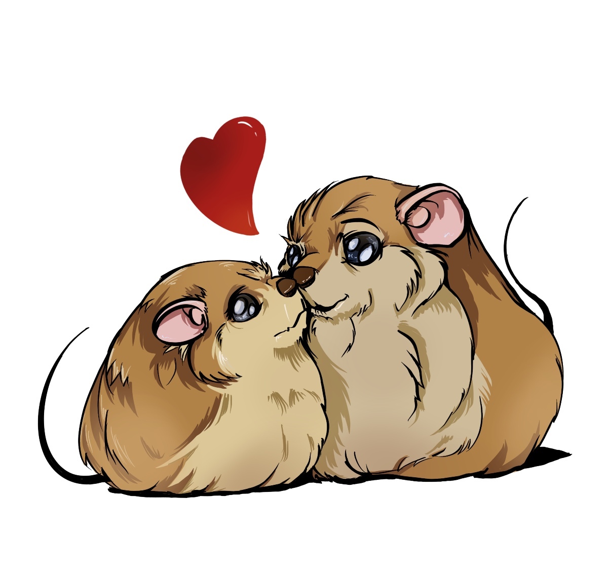 Voles in love - My, Procreate, Characters (edit), Drawing, Art, Illustrations, Illustrator, Mouse, Vole, 2D, Painting, Computer graphics, Digital