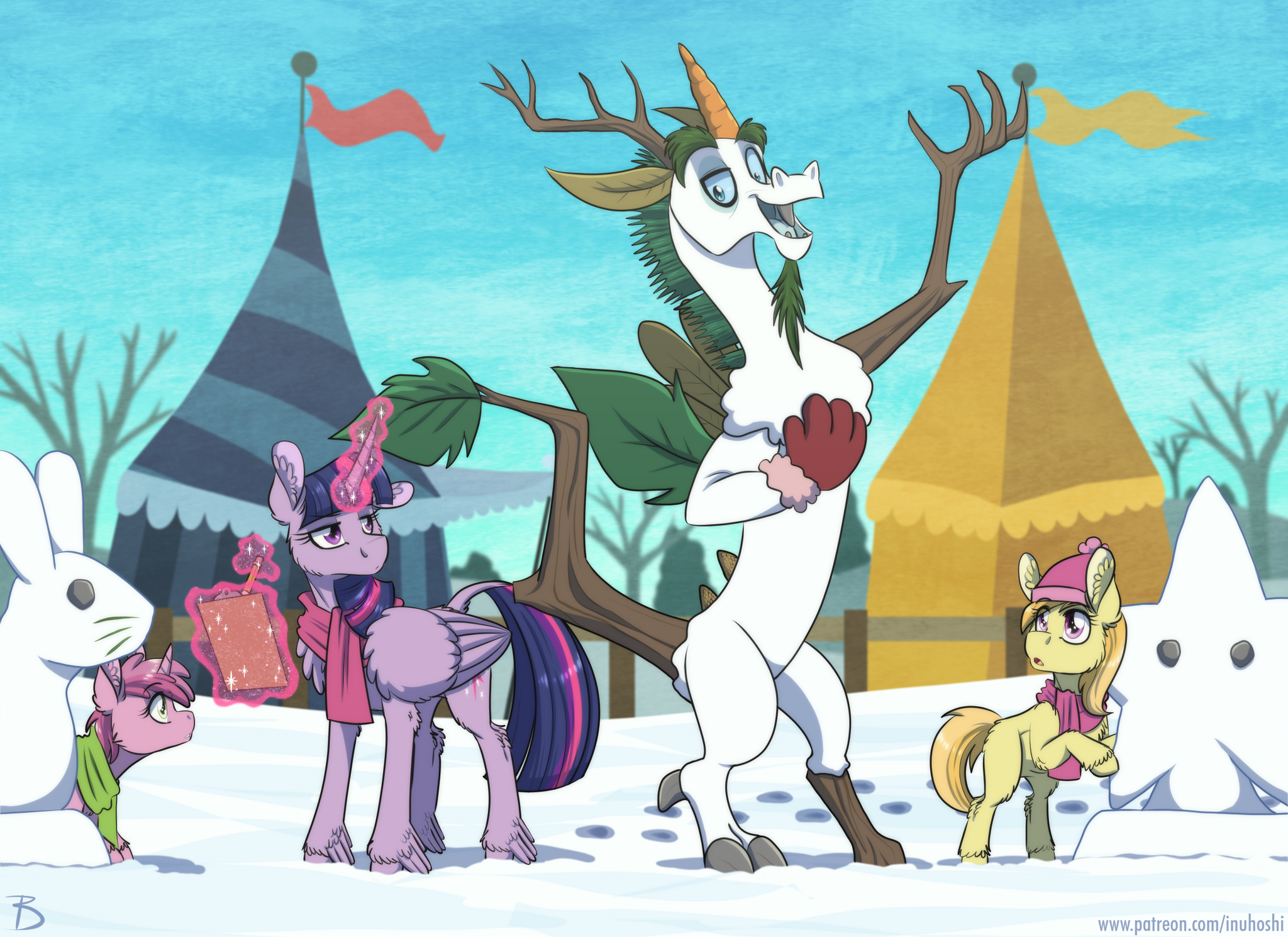 Snowman competition - My little pony, PonyArt, Twilight sparkle, MLP Discord, Inuhoshi-To-Darkpen