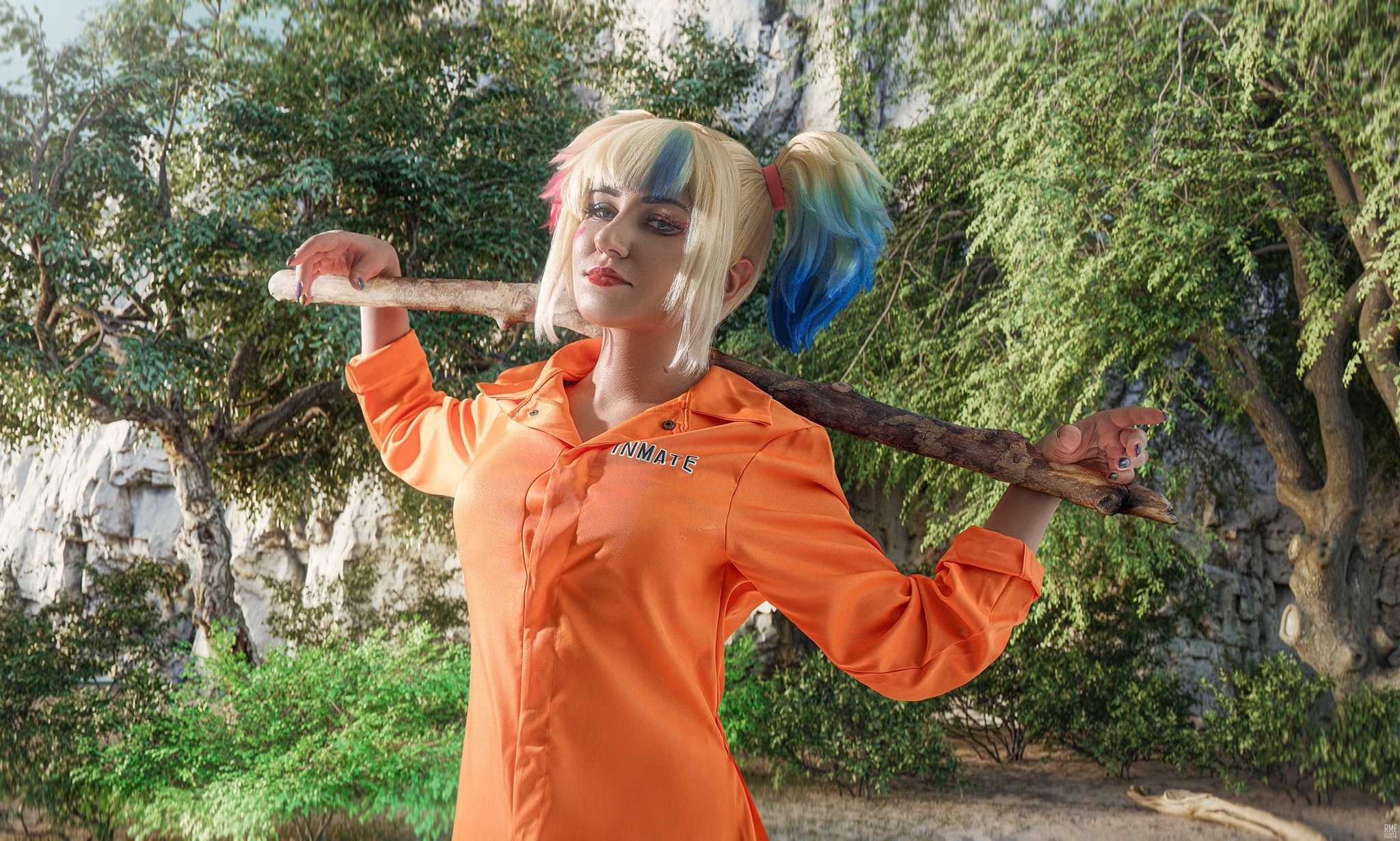 Anyone who doesn’t put a pluskt gets hit with a stick (this is not a joke)!!! - My, Cosplay, The photo, Harley quinn