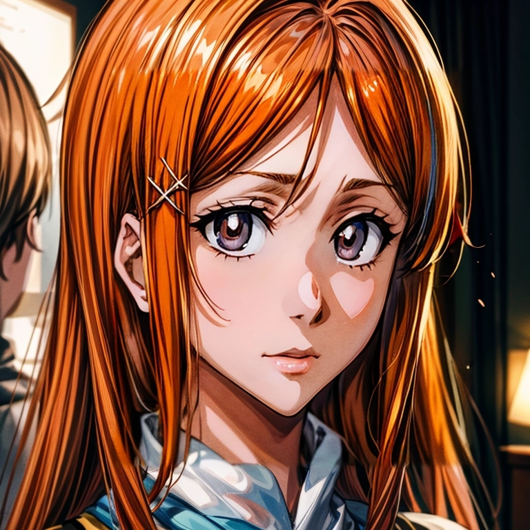 Orihime - Bleach - My, Anime, Neural network art, Bleach, Orihime Inoue, Anime art, Stable diffusion, Original character, Colorful hair, Longpost