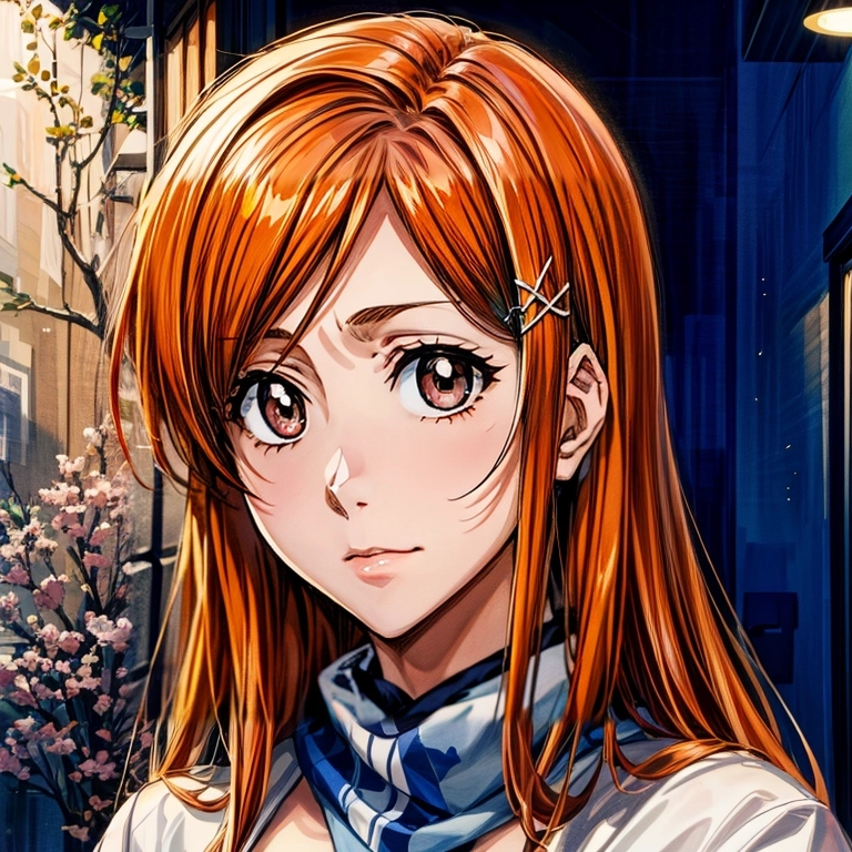 Orihime - Bleach - My, Anime, Neural network art, Bleach, Orihime Inoue, Anime art, Stable diffusion, Original character, Colorful hair, Longpost