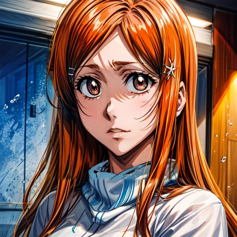 Orihime - Bleach - My, Anime, Neural network art, Bleach, Orihime Inoue, Anime art, Stable diffusion, Original character, Colorful hair, Longpost