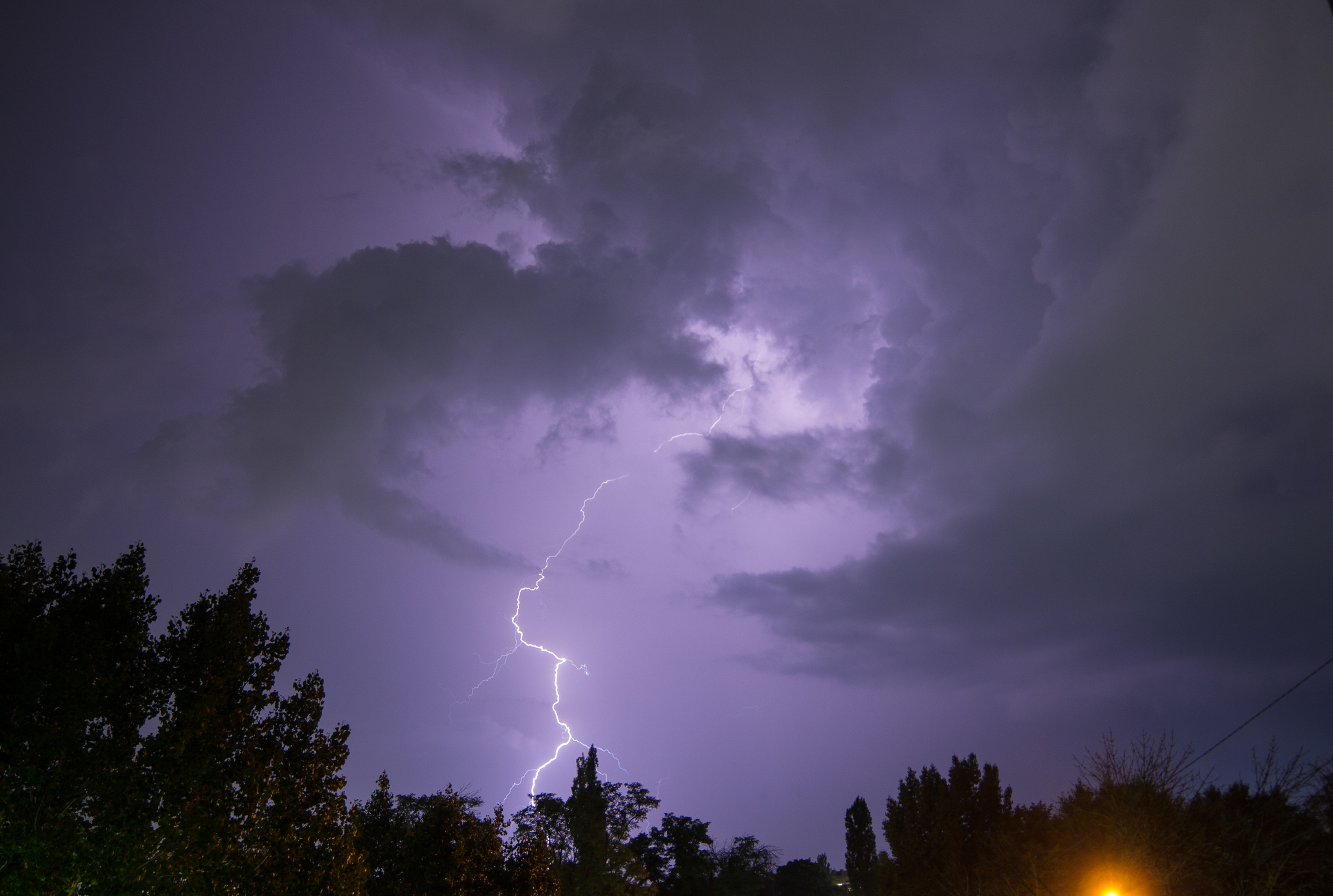 Night thunderstorm over Azov - My, Thunderstorm, Night, Storm Hunters League, The clouds, Weather phenomenon, Longpost