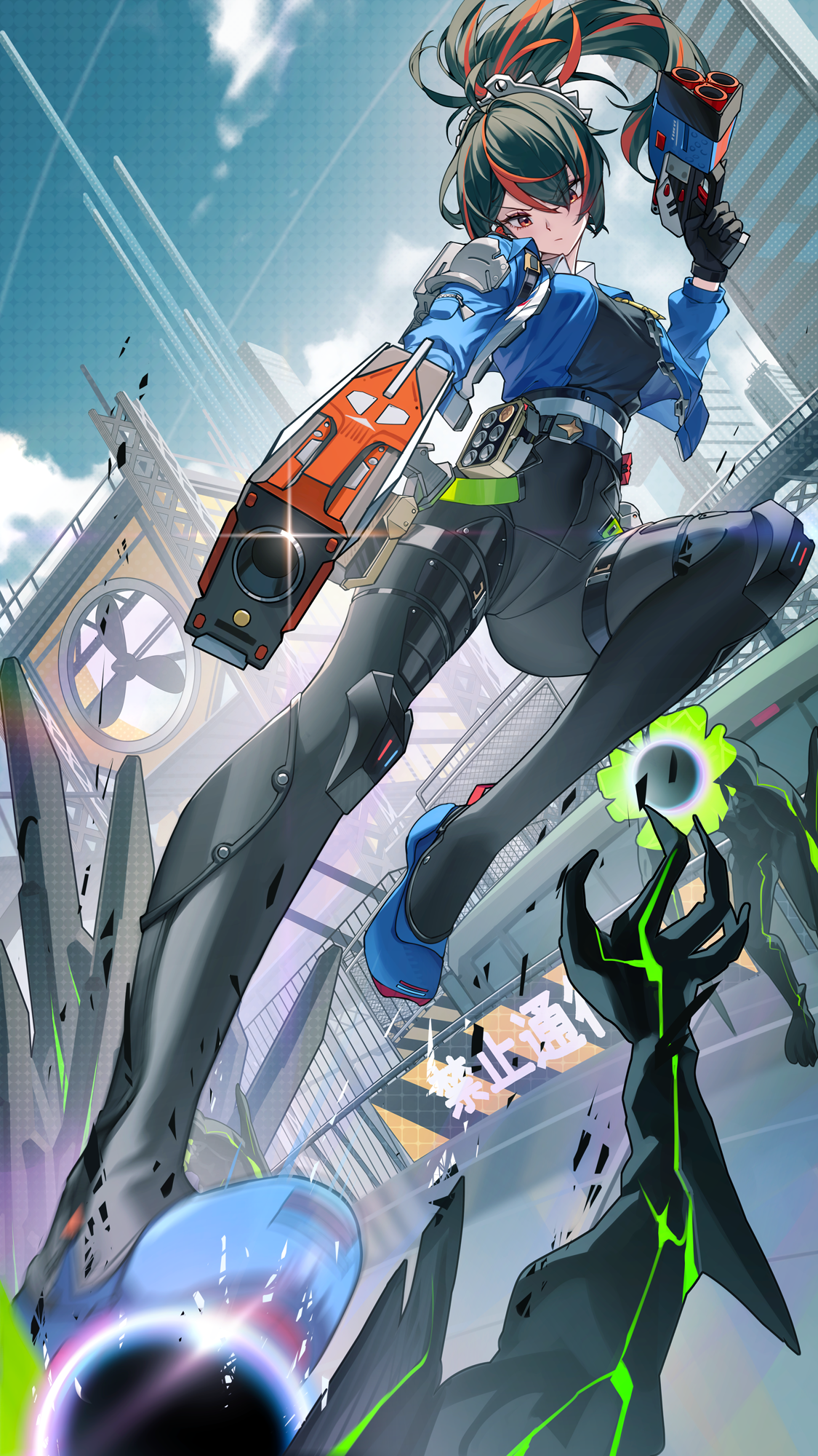 Action - Anime, Anime art, Zenless Zone Zero, Zhu Yuan (zzz), Hit