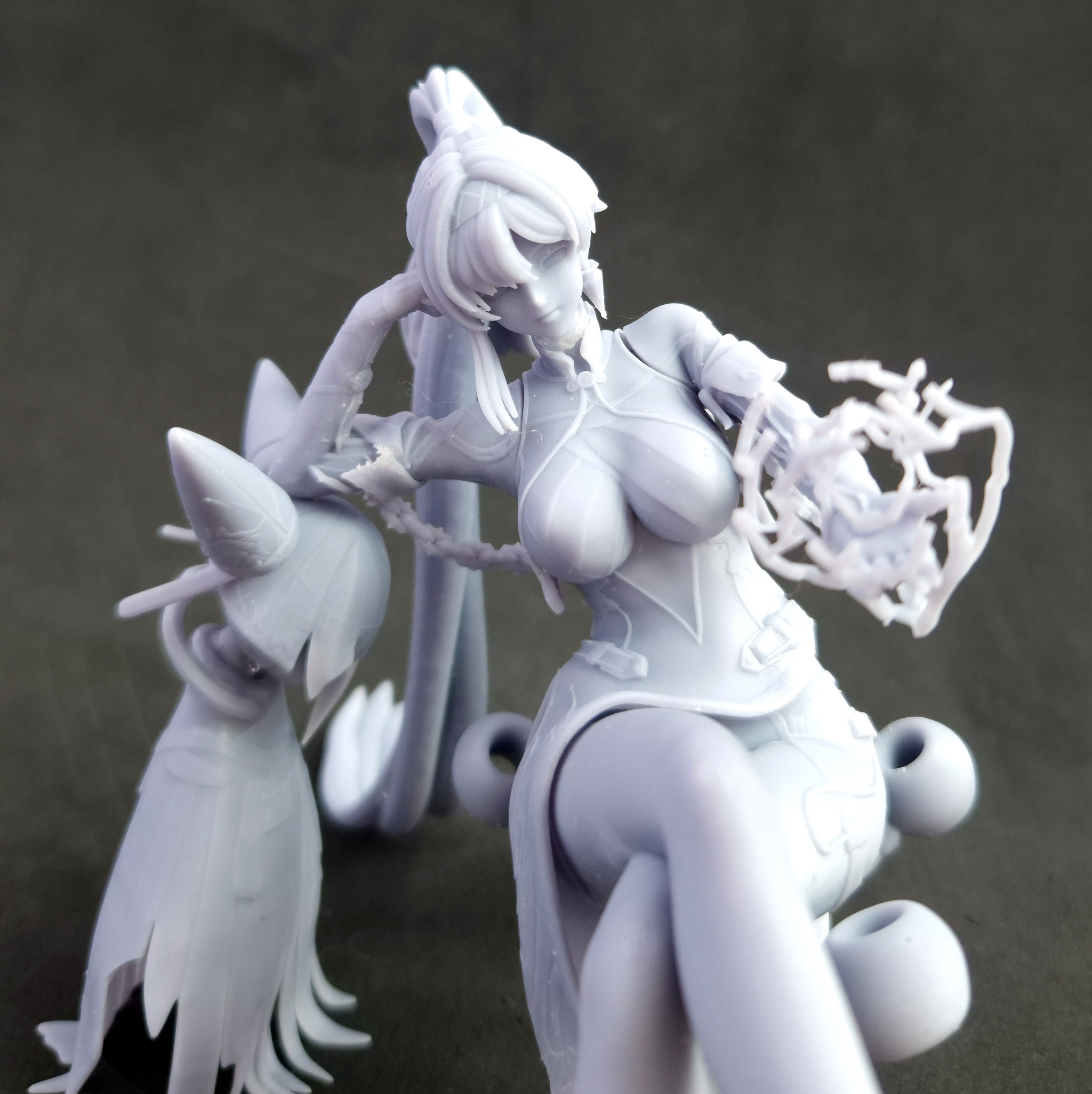 Yin Ling from Wuthering Waves for 3D printing - My, 3D печать, 3D, 3D modeling, 3D printer, Blender, Yinlin (Wuthering Waves), Waifu, Anime, Longpost