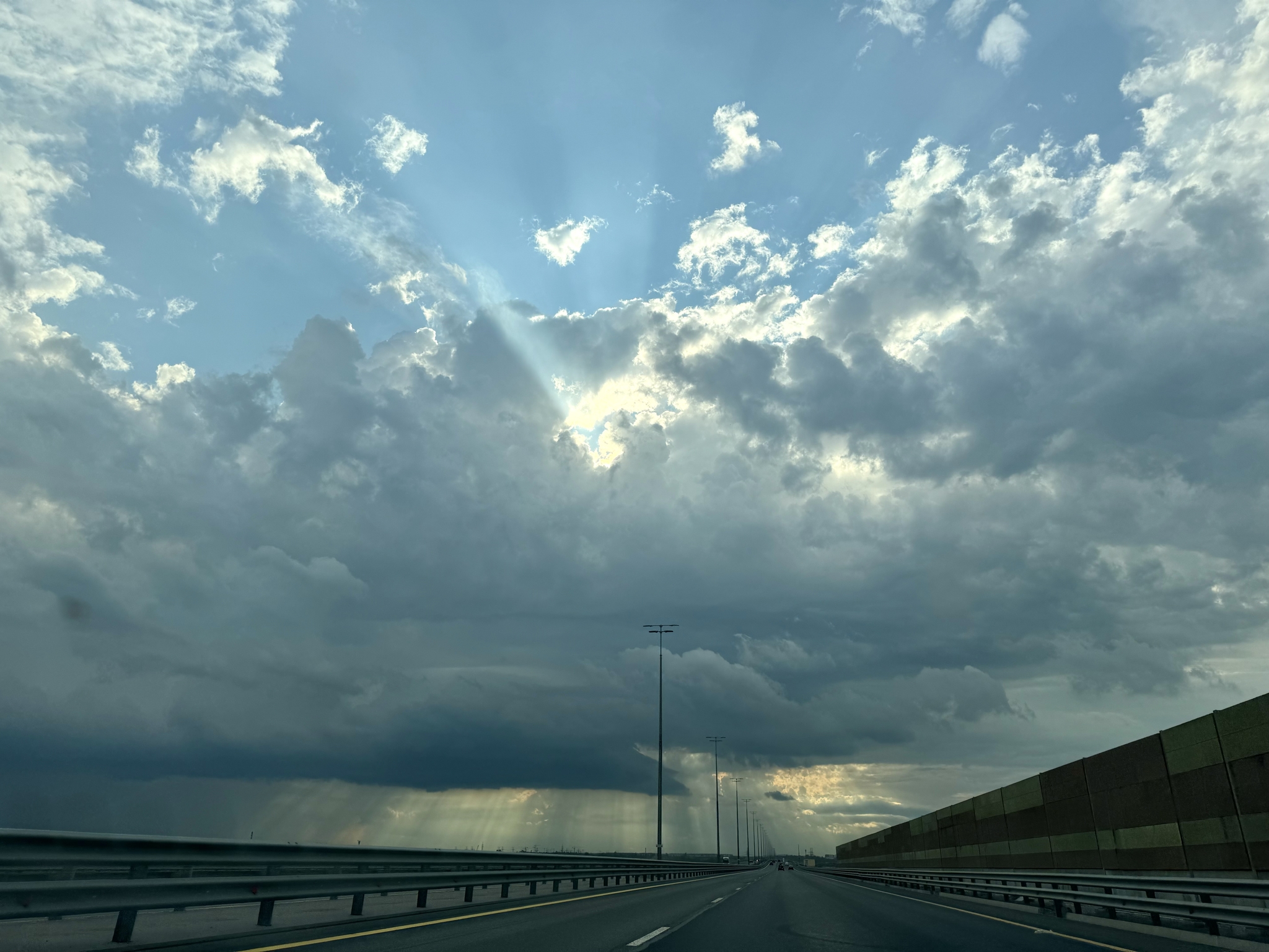 Light - My, Sky, Clouds, Light, Beams, Road, Mobile photography, Sun rays, Landscape