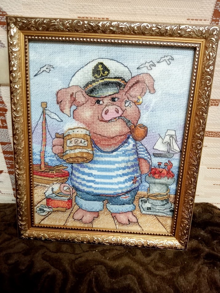 Happy Navy Day! - My, Handmade, Painting, Cross-stitch, Needlework without process