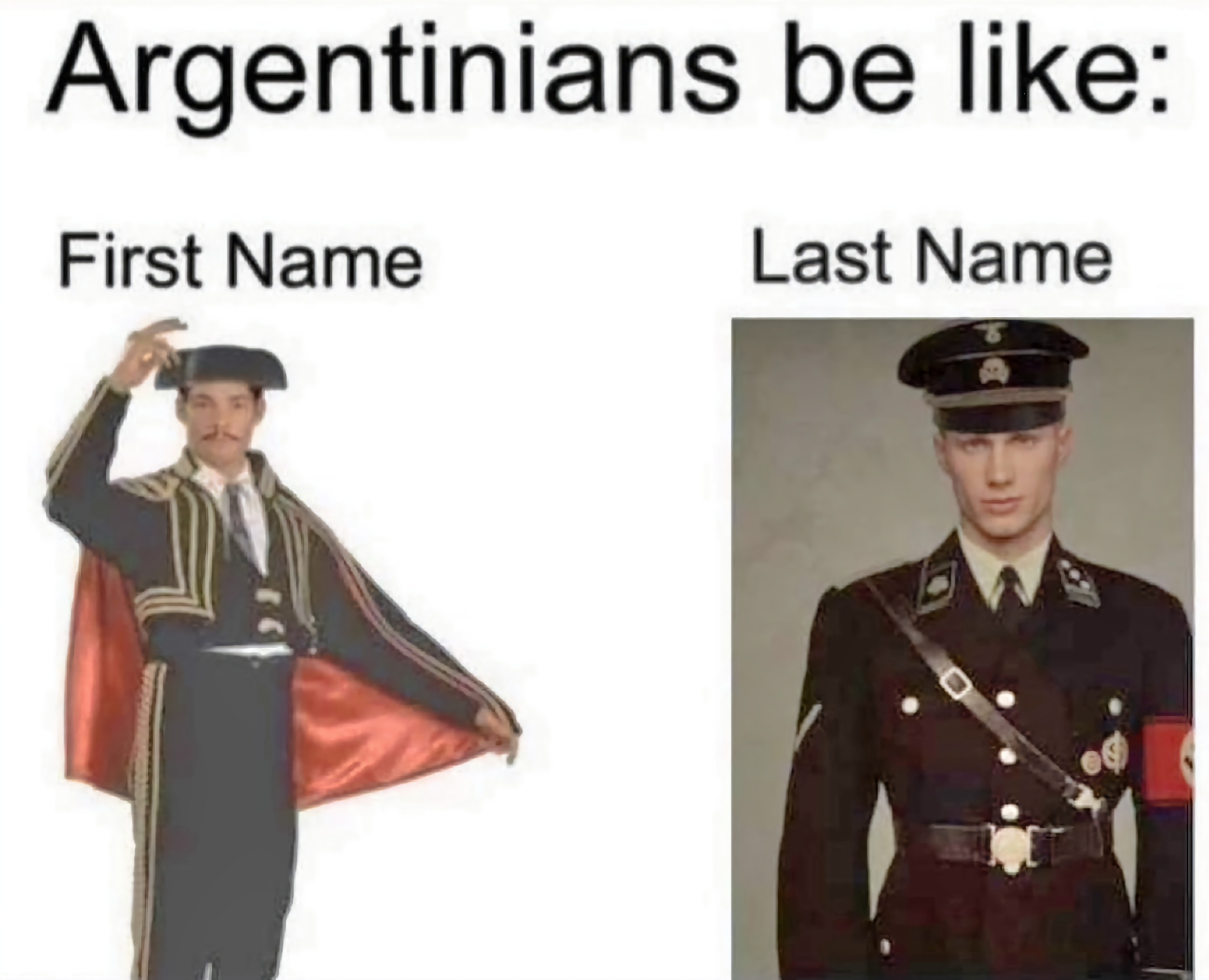 Argentines - Argentina, Nazism, Descendants, Black humor, Picture with text