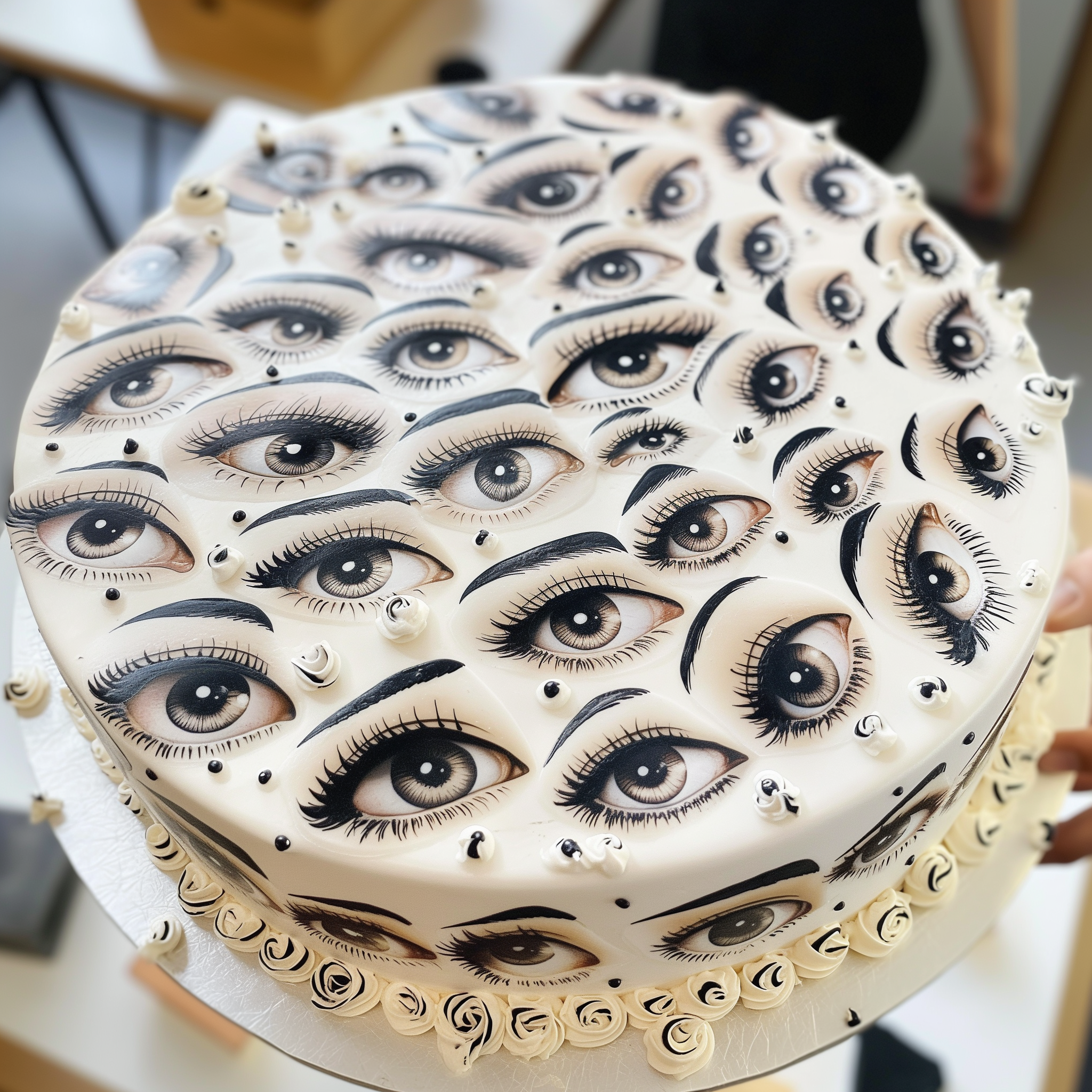 Glaze - My, Humor, Neural network art, Нейронные сети, Wordplay, Pun, Strange humor, Glaze, Absurd, Cake, Eyes, Images, Midjourney