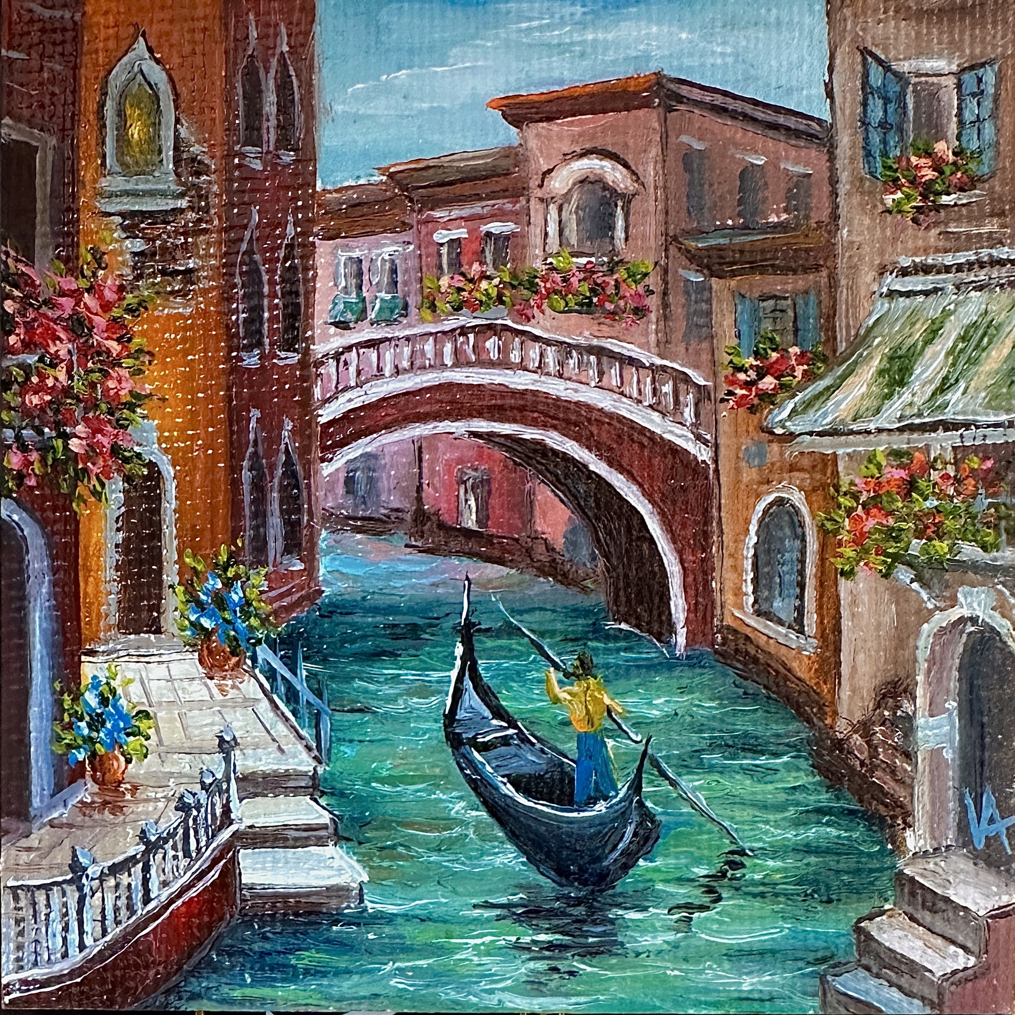 Size doesn't matter) - My, Magnets, Miniature, Handmade, Painting, Creation, Creative people, Souvenirs, Nature, Sea, Venice, Evening, Lighthouse, Longpost, Artist, Canvas, Art