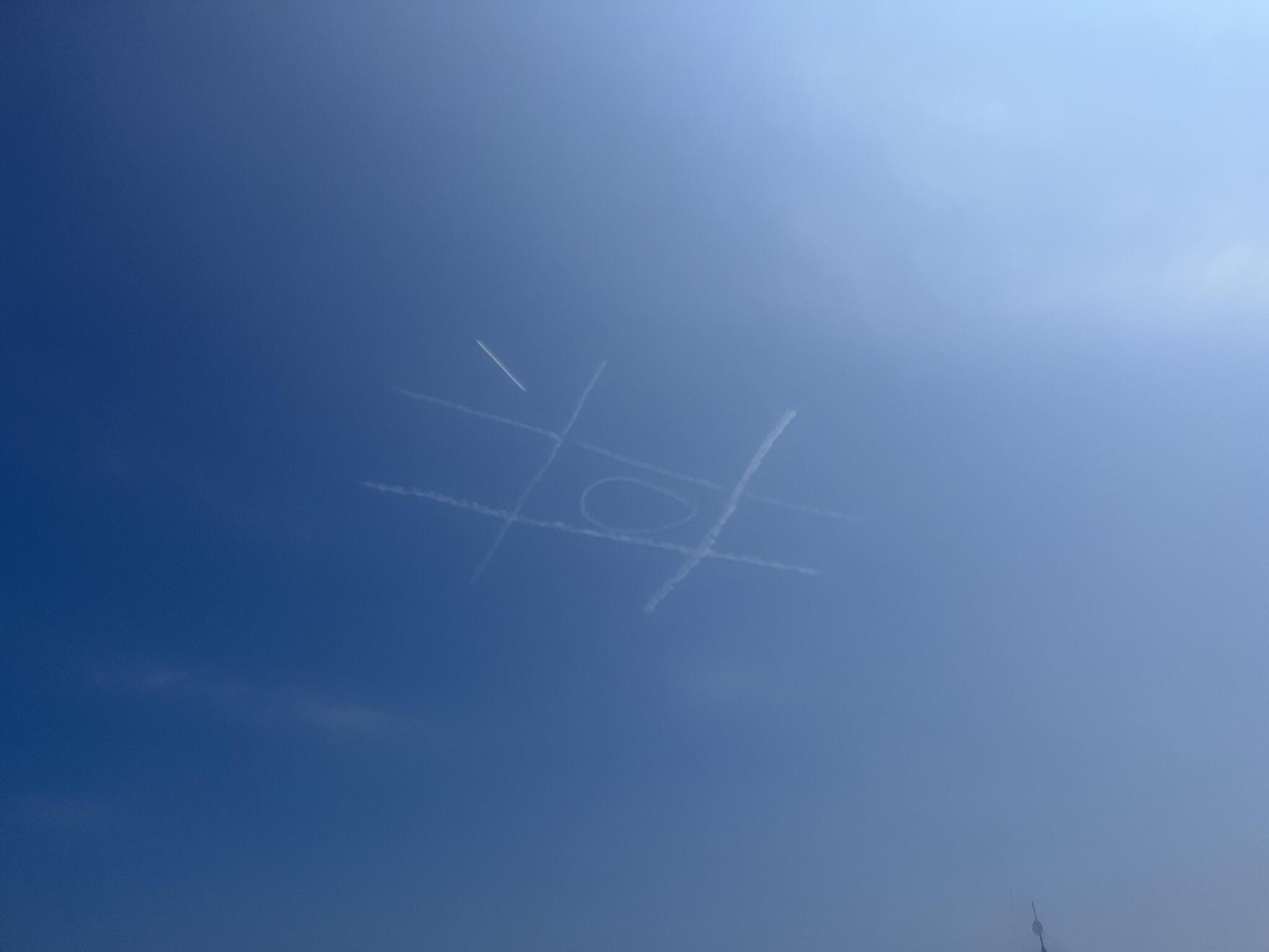 Test pilots play tic-tac-toe - Reddit, Aviation, The photo