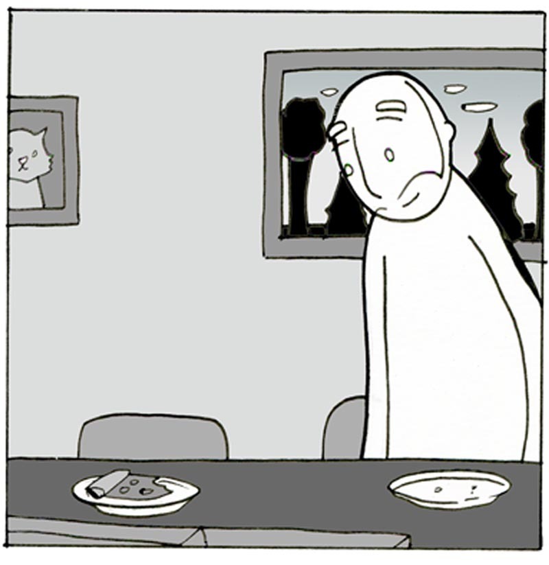 Hunter - My, Comics, Translated by myself, Hunting, Hunter, Father, A son, Instinct, Food, Pizza, Lunarbaboon, Longpost