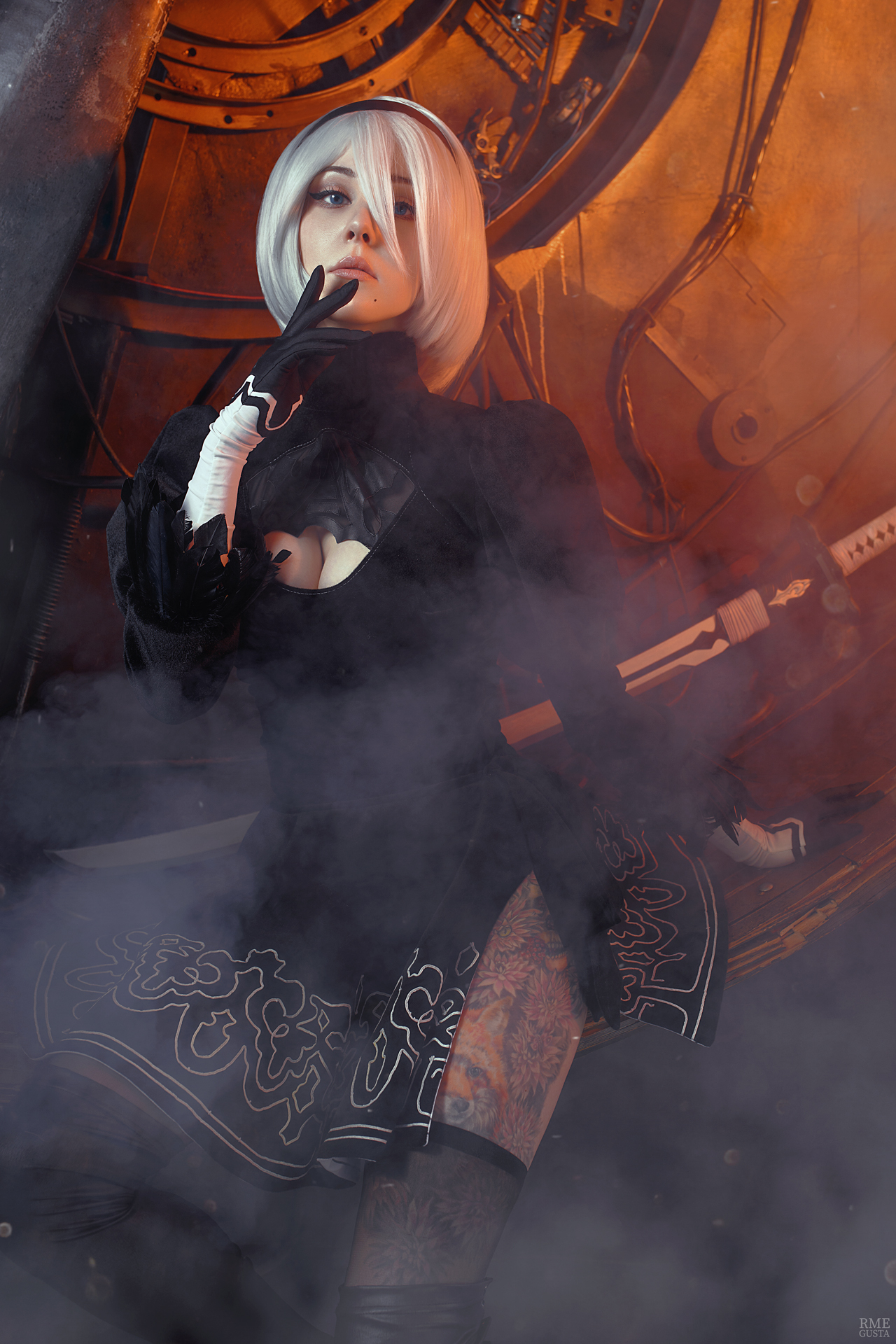 Cosplay 2B | NieR: Automata - My, Cosplay, Fashion model, Girl with tattoo, Yorha unit No 2 type B, NIER Automata, NIER, The photo, Cosplayers, Longpost