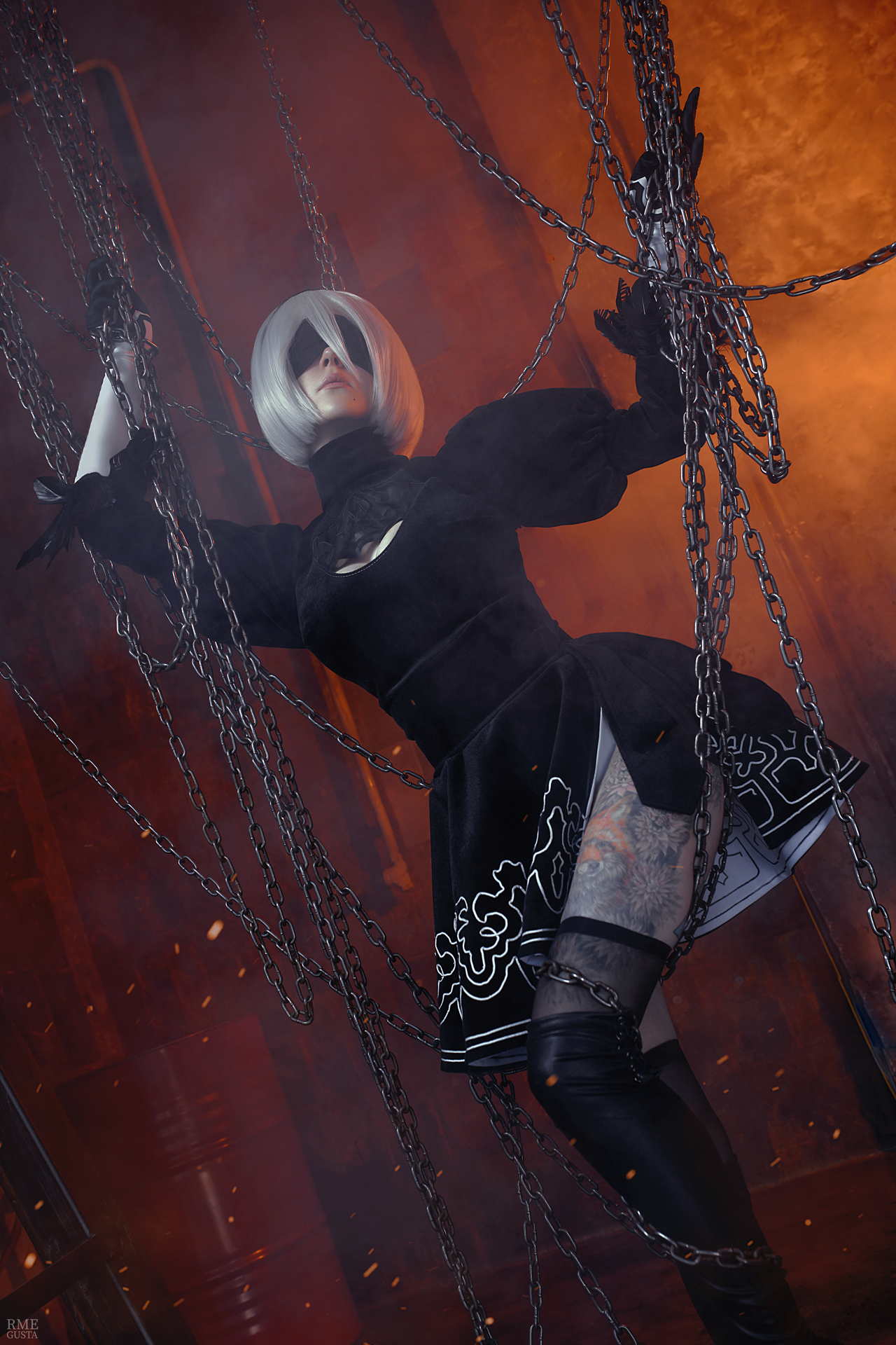 Cosplay 2B | NieR: Automata - My, Cosplay, Fashion model, Girl with tattoo, Yorha unit No 2 type B, NIER Automata, NIER, The photo, Cosplayers, Longpost