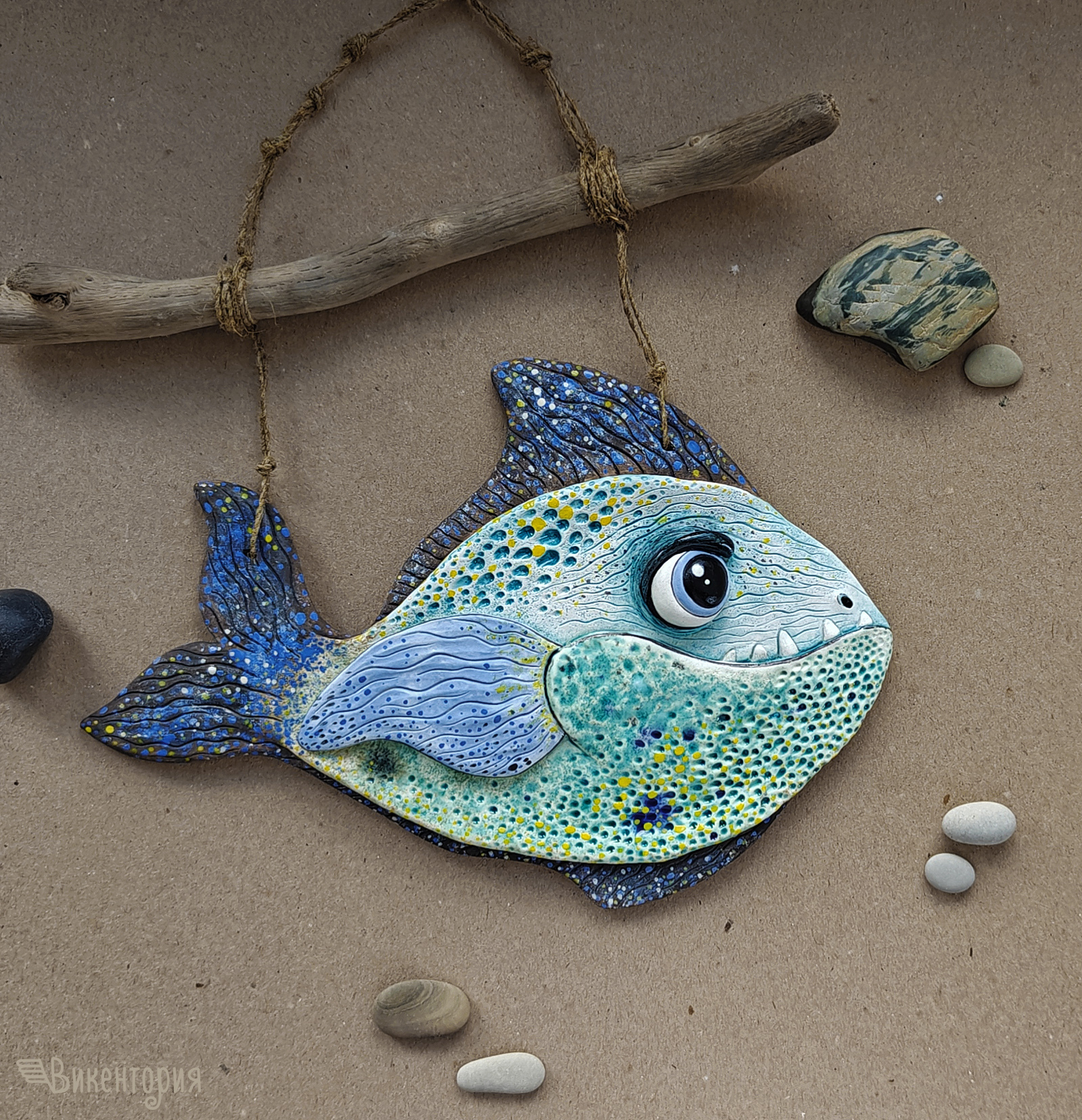 ceramic fish - My, Ceramics, Creation, Hobby, Лепка, A fish, With your own hands, Clay, Needlework without process