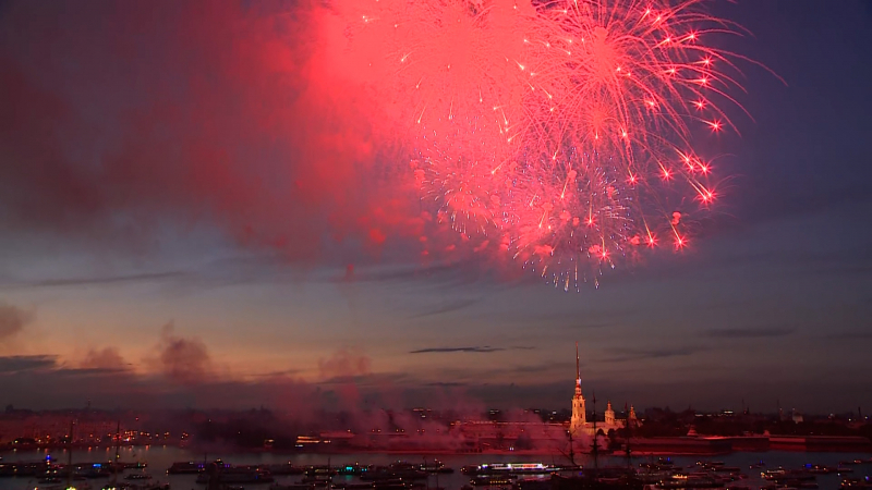 Festive fireworks in honor of Navy Day - news, Russia, Saint Petersburg, Holidays, Navy, Navy Day, Firework, Society, Video, Video VK