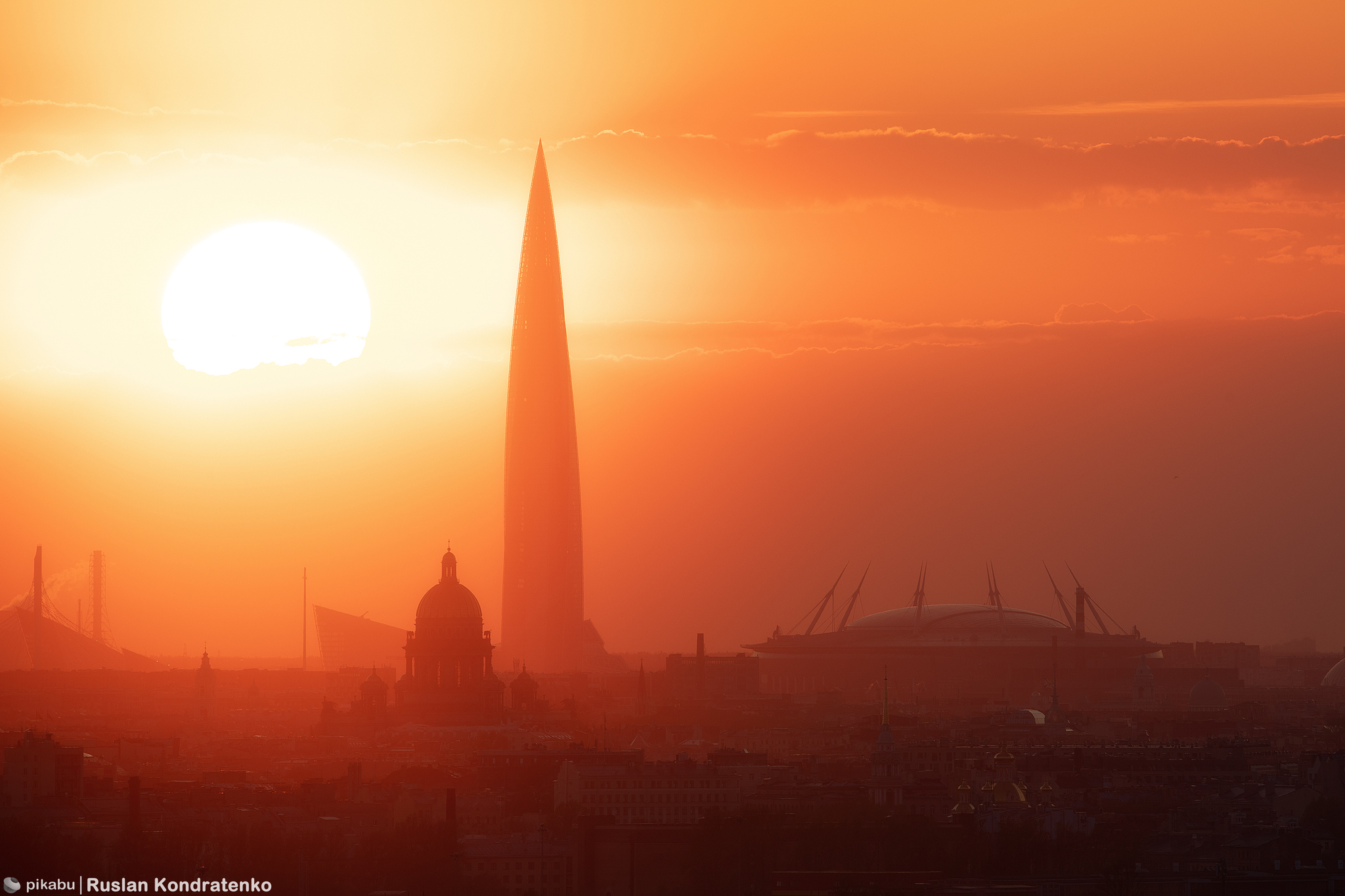 Sunset panorama of St. Petersburg - My, Saint Petersburg, The photo, Canon, Town, Collage, Sunset, Evening, Longpost, Lakhta, Lakhta Center, Saint Isaac's Cathedral, Video, Vertical video