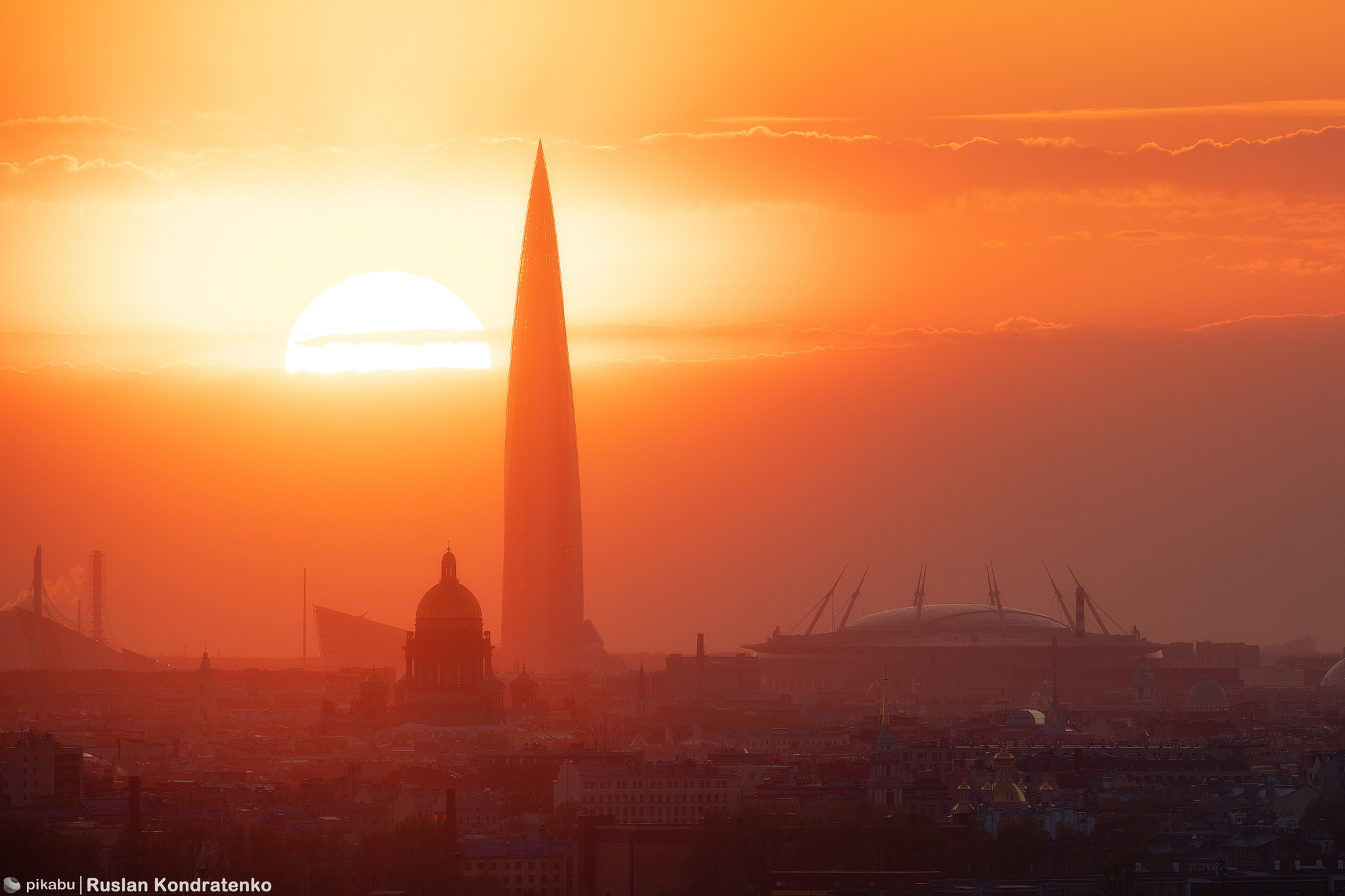 Sunset panorama of St. Petersburg - My, Saint Petersburg, The photo, Canon, Town, Collage, Sunset, Evening, Longpost, Lakhta, Lakhta Center, Saint Isaac's Cathedral, Video, Vertical video