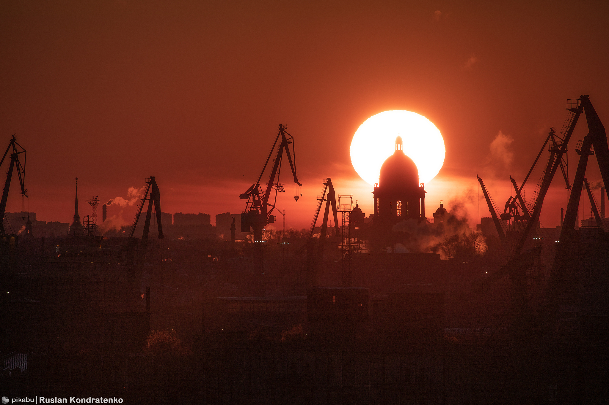 Рассвет с крыши на Канонерском острове СПб - Моё, Санкт-Петербург, Фотография, Canon, Город, Коллаж, Вечер, Рассвет, Исаакиевский собор, Восход