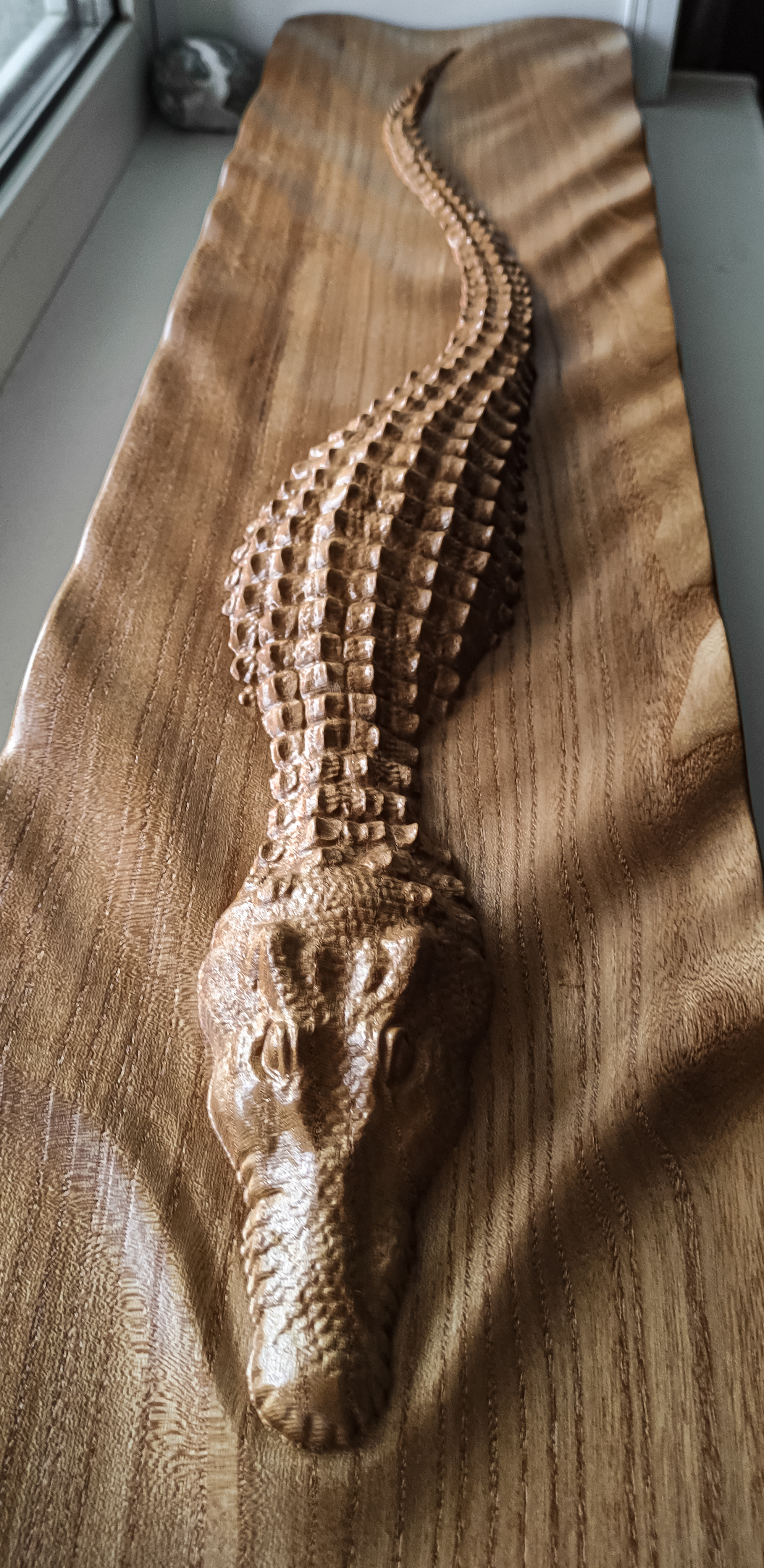 I'm doing it - My, CNC, Cnc router, 3D, Woodworking, Milling, Crocodiles, Wood products, Wood carving, Wood sculpture, Sculpture, Decor, Statuette, Karagach, Elm, Longpost, Video, Needlework without process