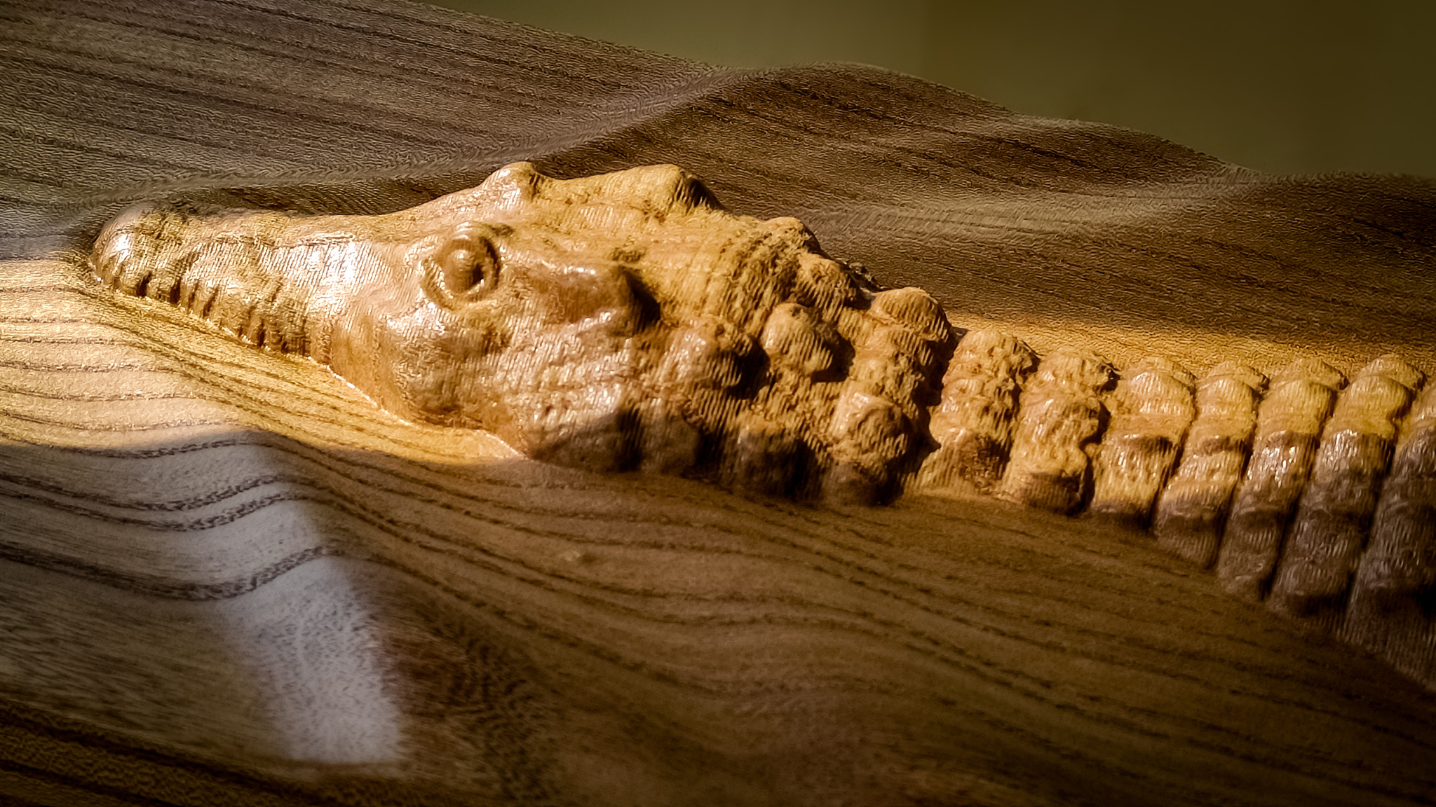 I'm doing it - My, CNC, Cnc router, 3D, Woodworking, Milling, Crocodiles, Wood products, Wood carving, Wood sculpture, Sculpture, Decor, Statuette, Karagach, Elm, Longpost, Video, Needlework without process