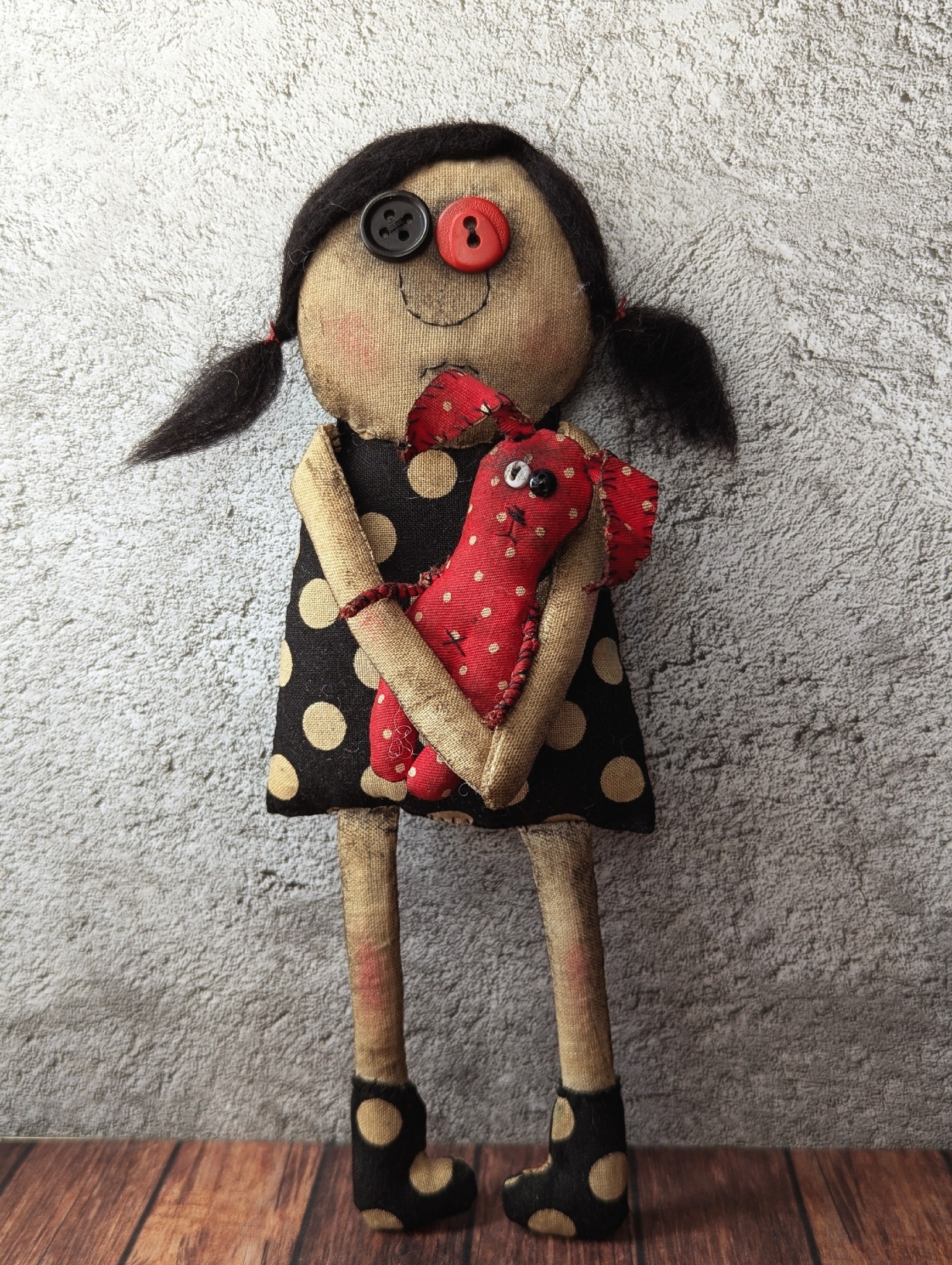 Girls with hares - My, Primitive toy, Creation, Needlework without process, Kripota, Longpost