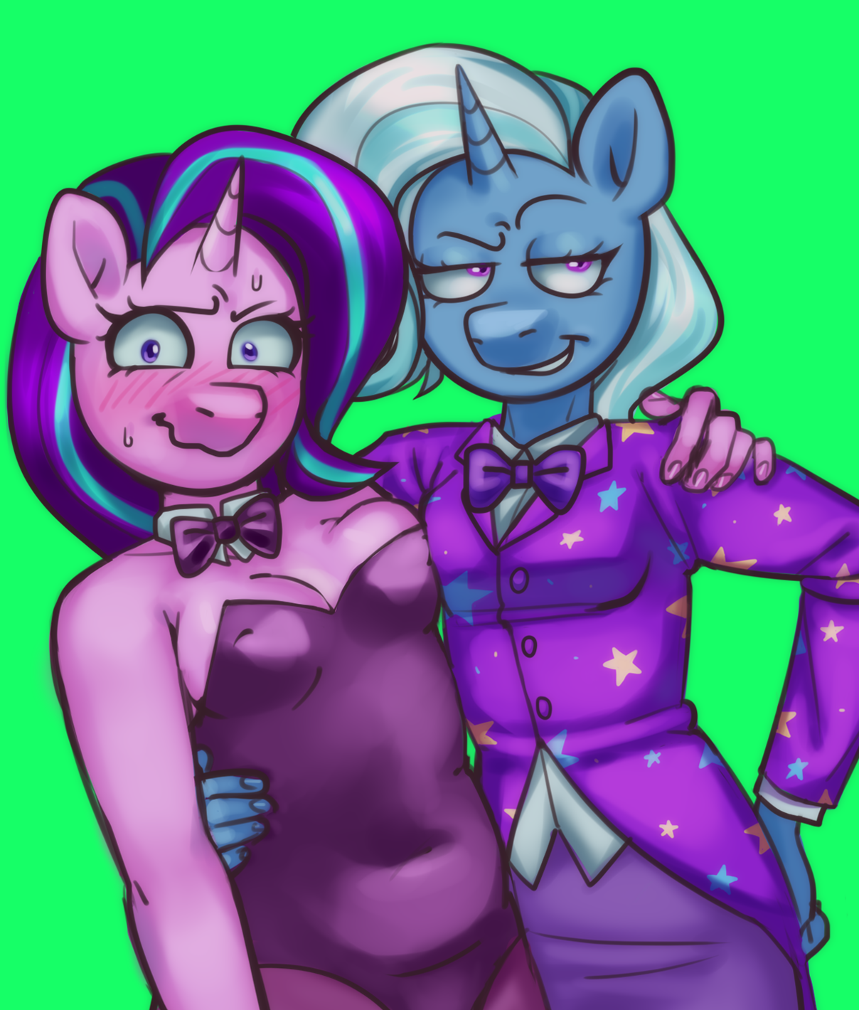 Starlight-Assistant - My little pony, Art, Trixie, Starlight Glimmer, Anthro, MLP Edge