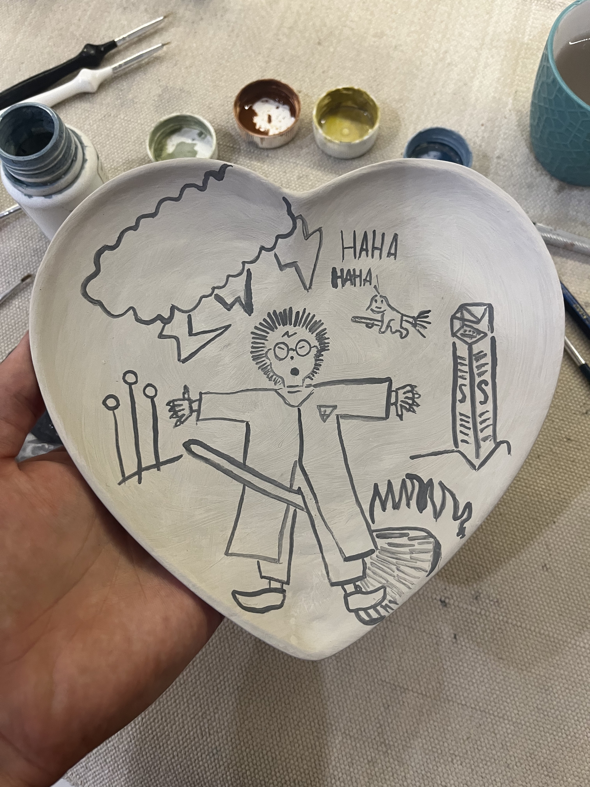 My - My, Handmade, Plate, Harry Potter, Ceramics, Longpost, Needlework without process