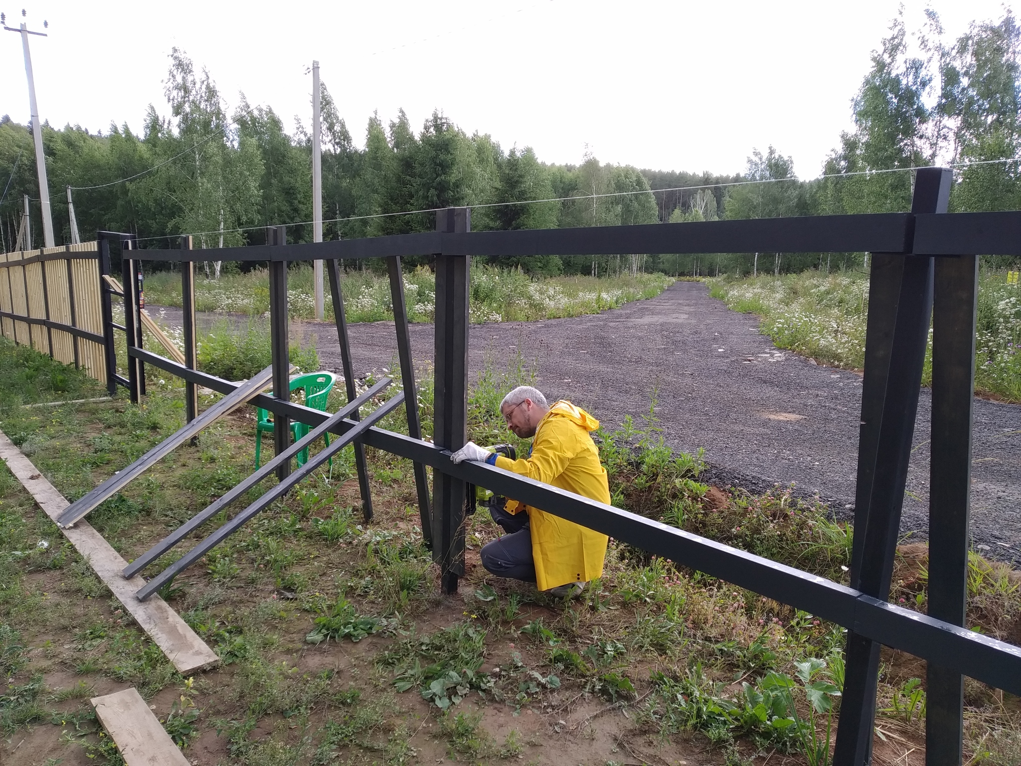 Is three types of fence too much? - Dacha, Home construction, Rukozhop, Fence, Vacation home, Video, Longpost