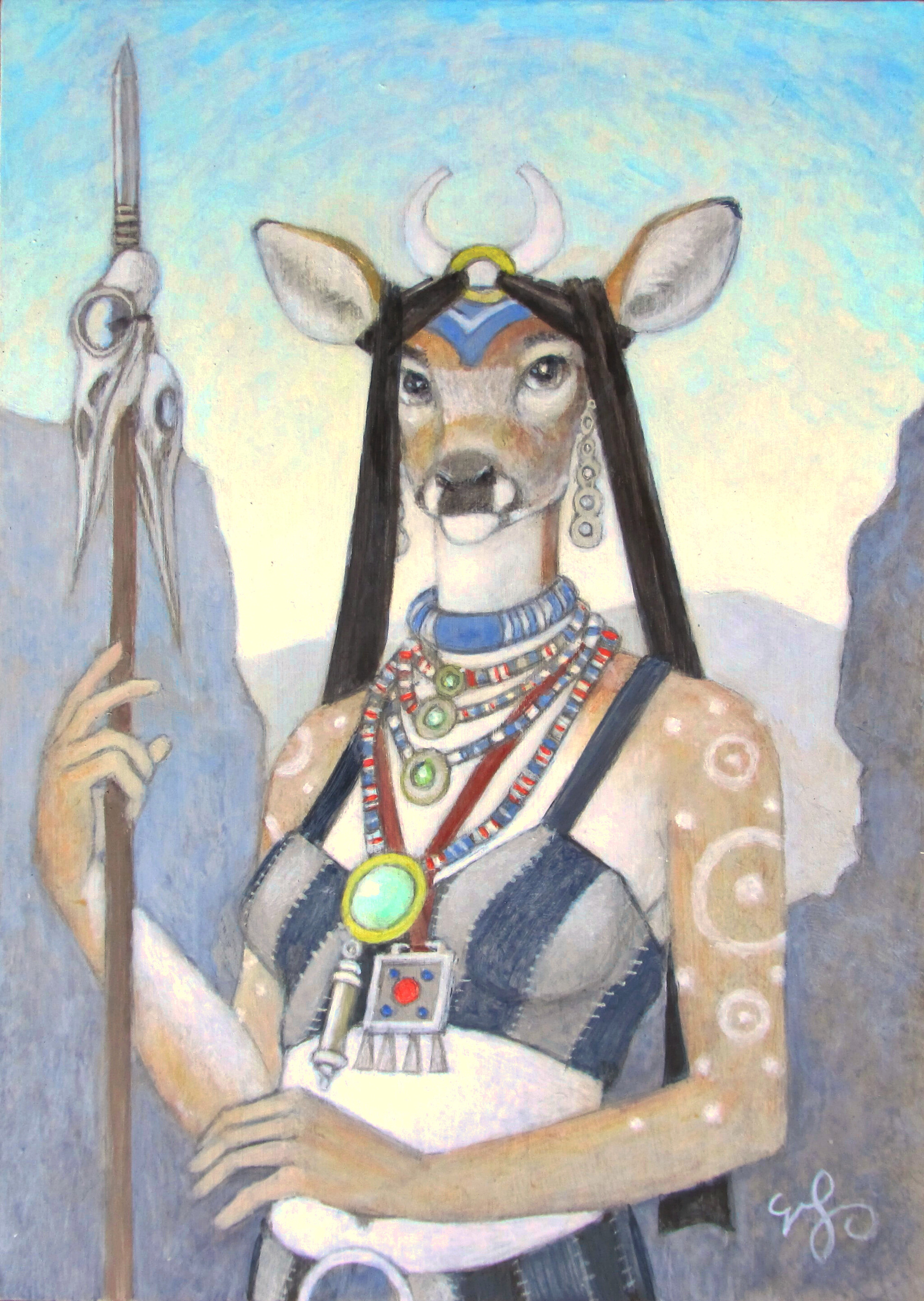 Prophetess - Furry, Anthro, Furry deer, Tribal