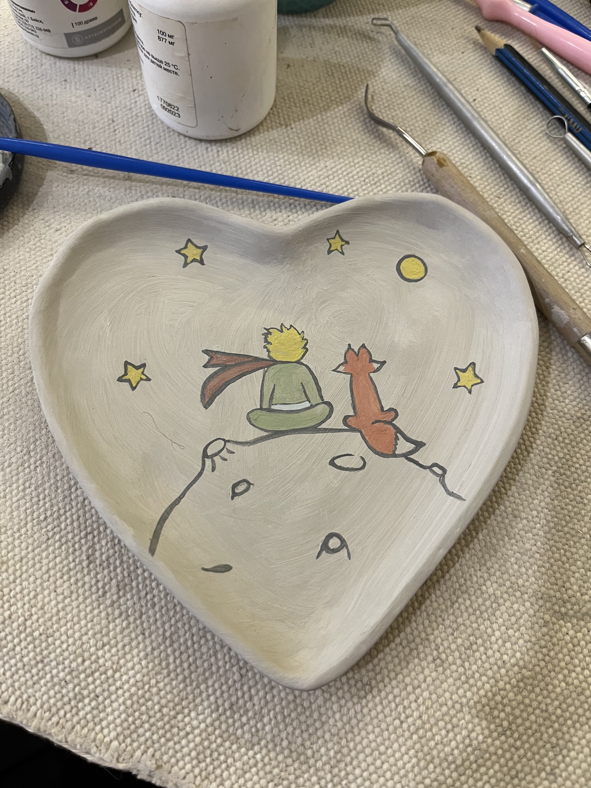 My - My, Ceramics, Handmade, Little Prince, Plate, Longpost