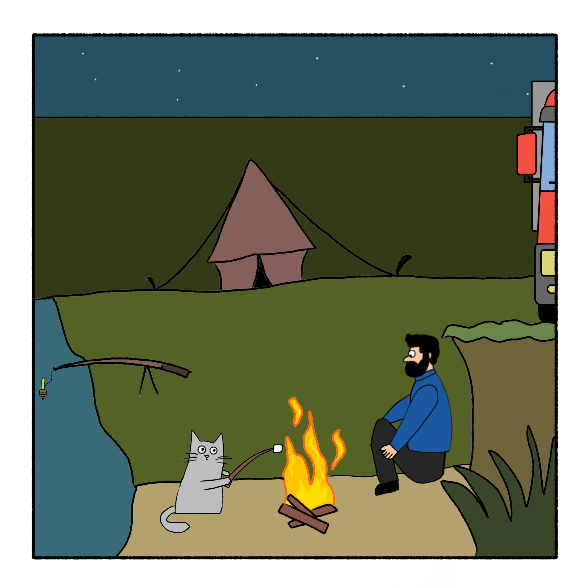 Rest - My, Comics, Author's comic, Vulcan Cat and Long-Range (comics), Longpost