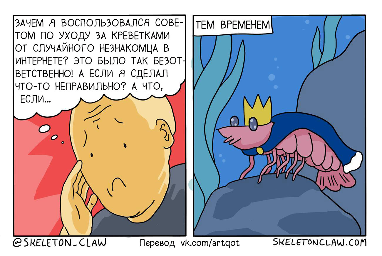 Advice - My, Comics, Translated by myself, Advice, Internet, Shrimps, Tsar, Crowns, Skeletonclaw