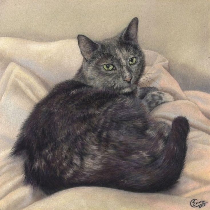 Gray - cat, Painting