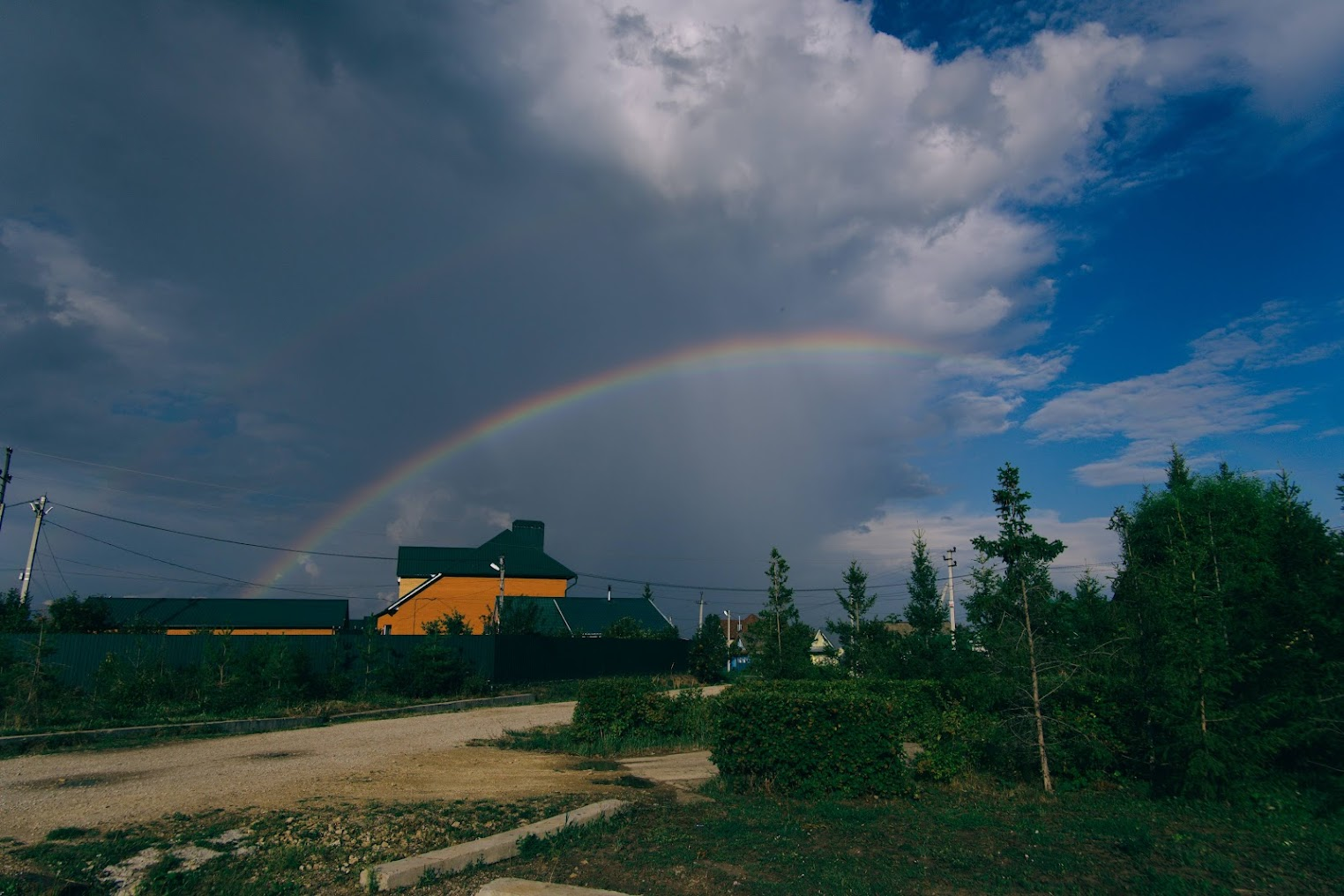 Rainbow - My, The photo, Tatarstan, Fujifilm, Landscape, Sky, Clouds, Rainbow, Double Rainbow