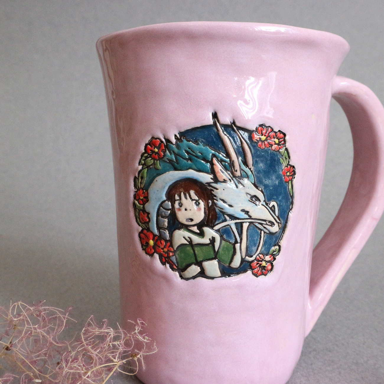 My Miyazaki mug - My, Кружки, Hayao Miyazaki, Anime, Handmade, Painting, Needlework with process, Painting, Presents, Video, Vertical video, Longpost