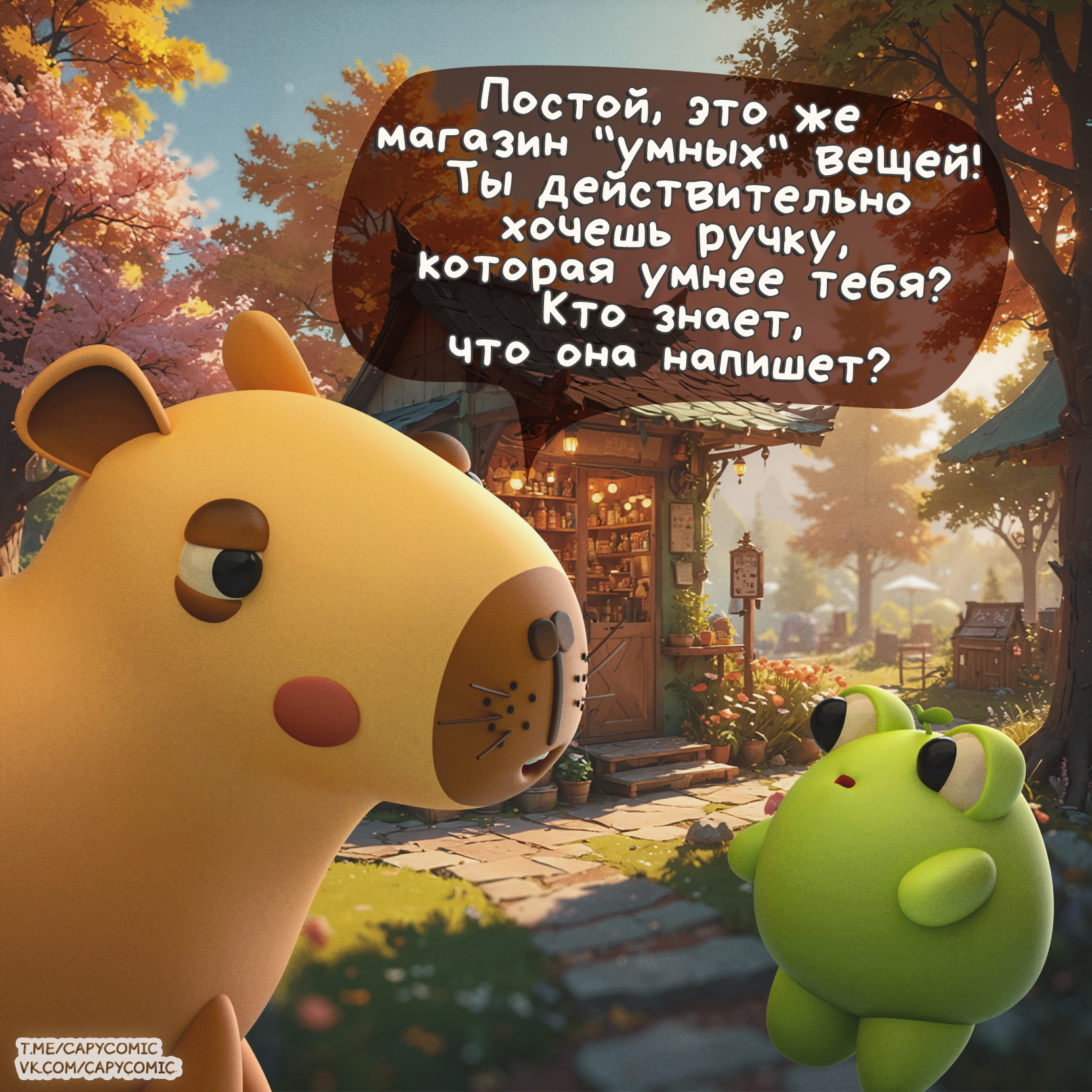 AI - My, Capybara, Blender, 3D, Author's comic, Comics, Stable diffusion, Neural network art, Artificial Intelligence, Nauchpop, Longpost