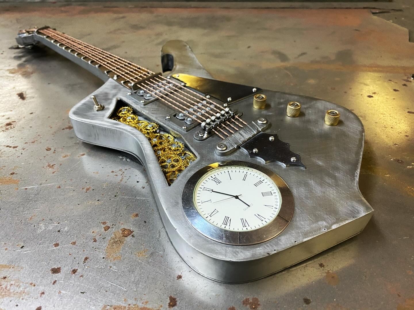 Guitar with a clock. Steampunk type - With your own hands, Needlework with process, Welding, Guitar, Steampunk, Longpost