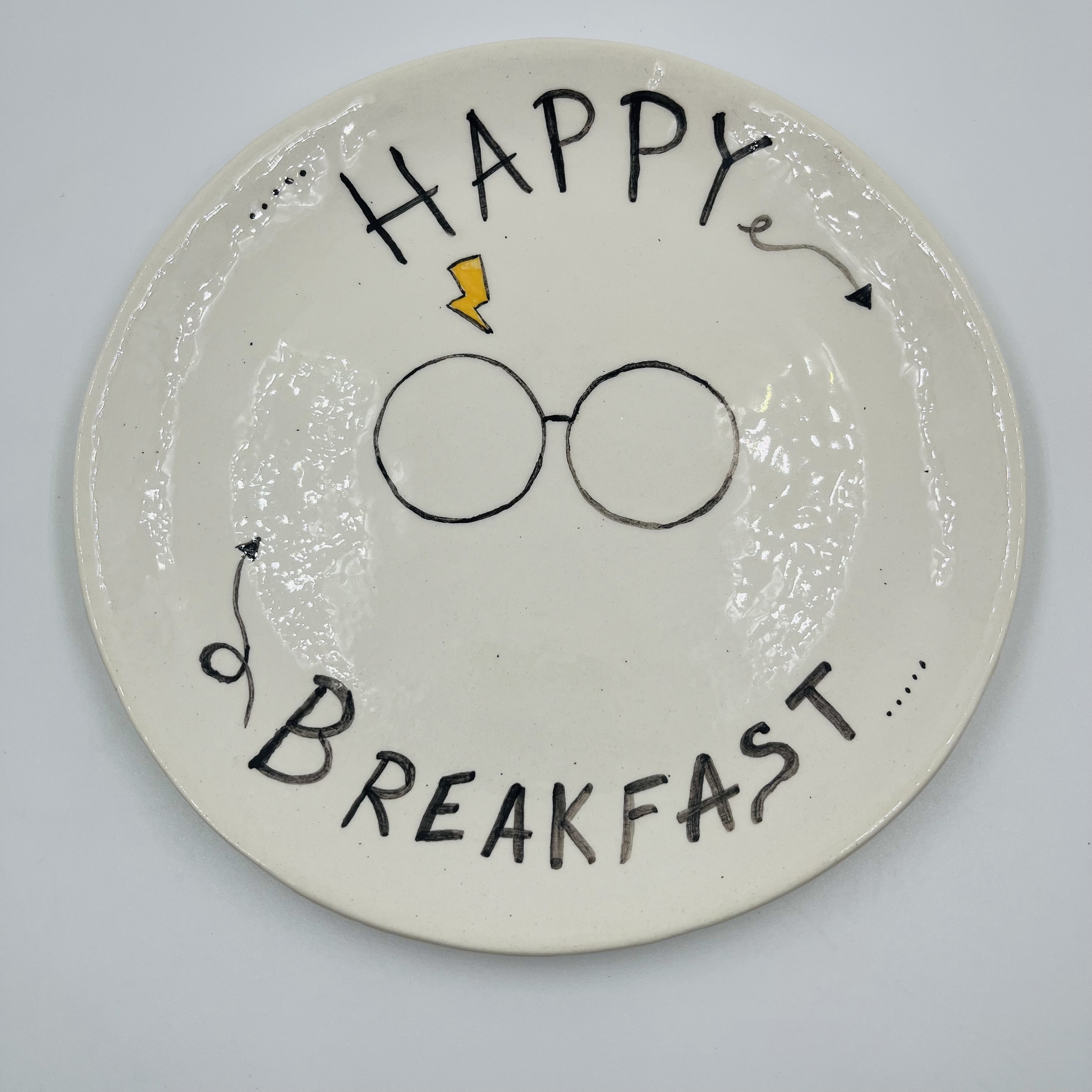 My - My, Ceramics, Handmade, Plate, Harry Potter, Breakfast, Longpost, Needlework without process