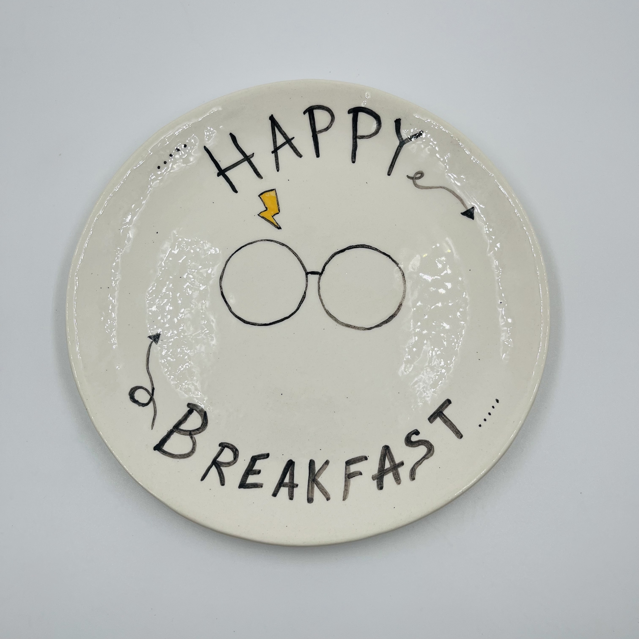 My - My, Ceramics, Handmade, Plate, Harry Potter, Breakfast, Longpost, Needlework without process